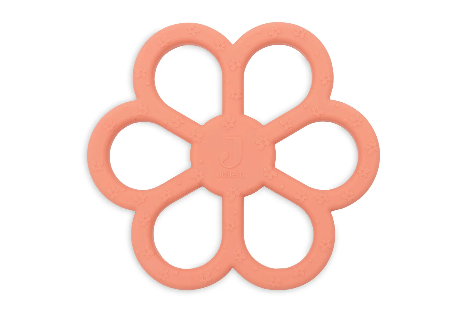 Jollein Bijtring Silicone Flower Coral Rose