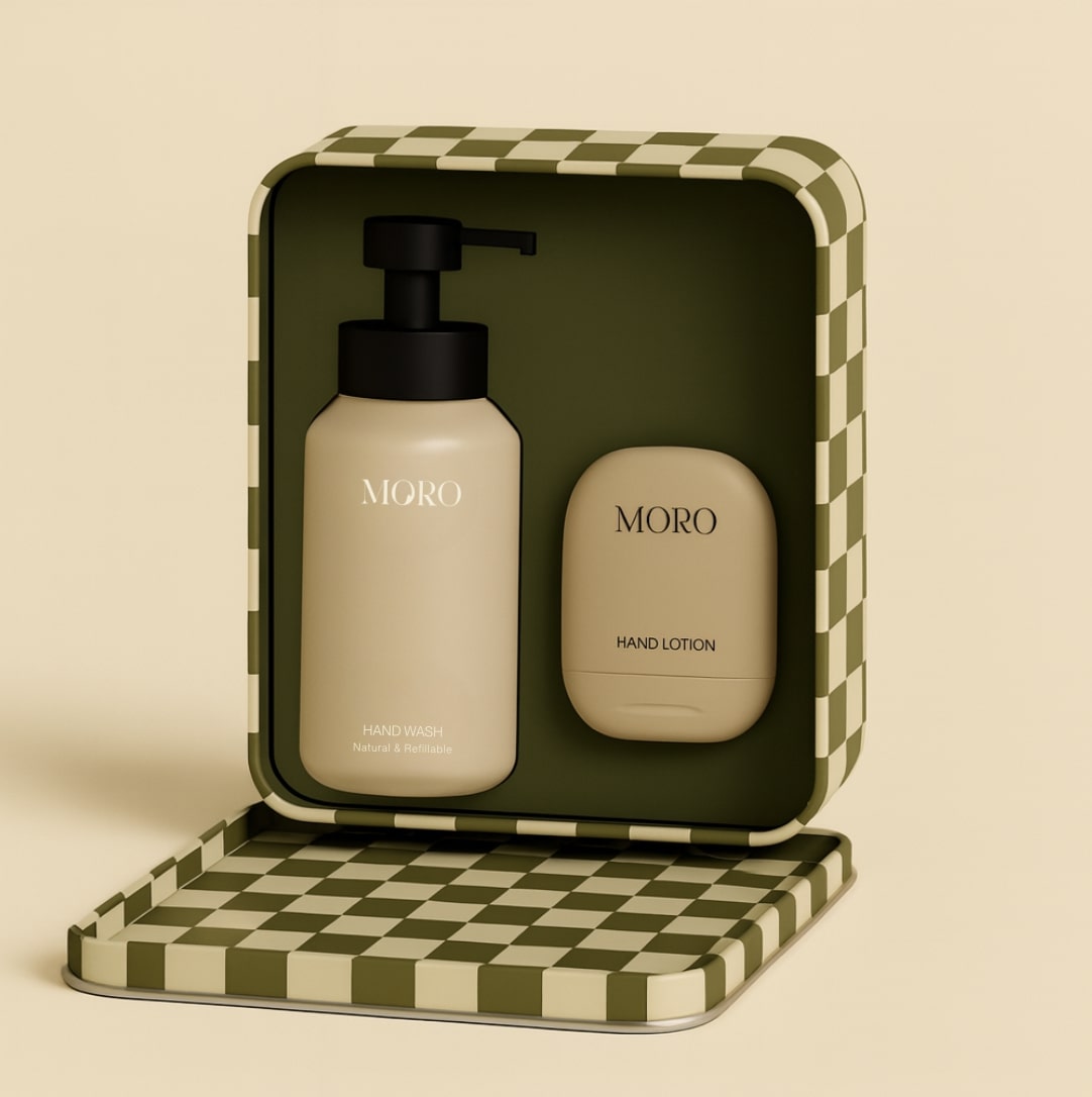 Moro Set Handzeep & Mini Handlotion Santal & Violet - Zand