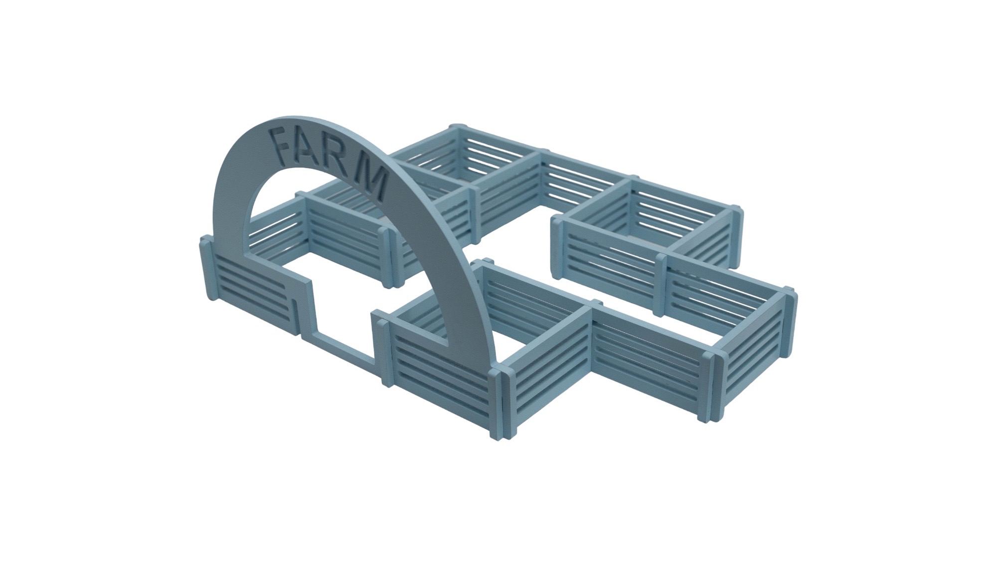 Lucu Boerderij Lichtblauw Hout 31x31x48.5 cm