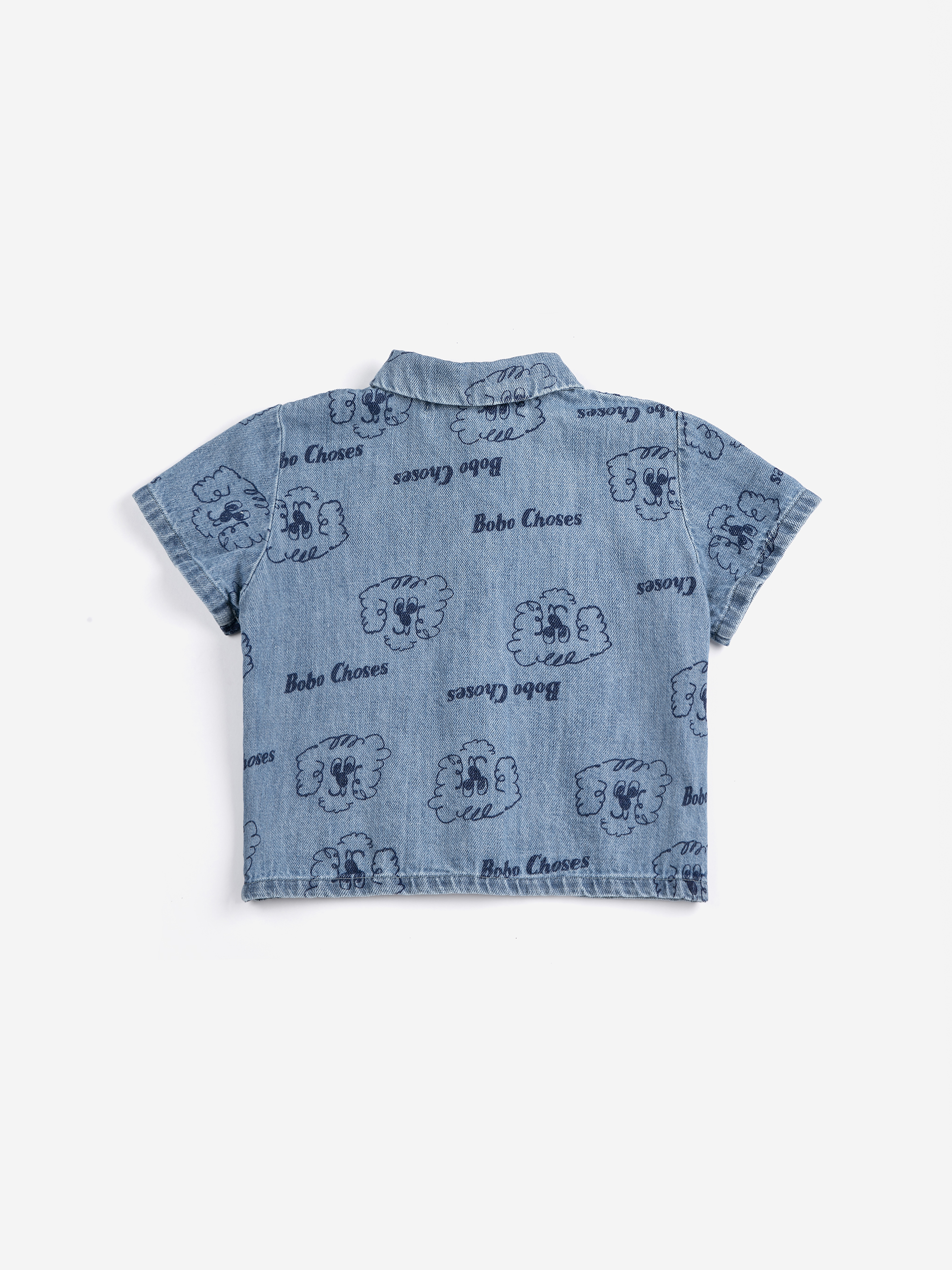 Bobo Choses Baby T-shirt Pickles The Dog All Over Print Denim Light Blue