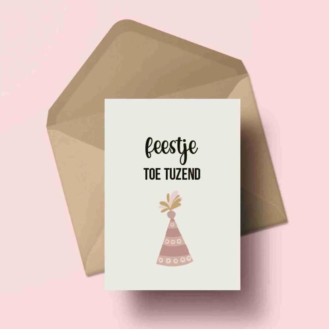 Moomade Wenskaart Feestje Toe Tuzend