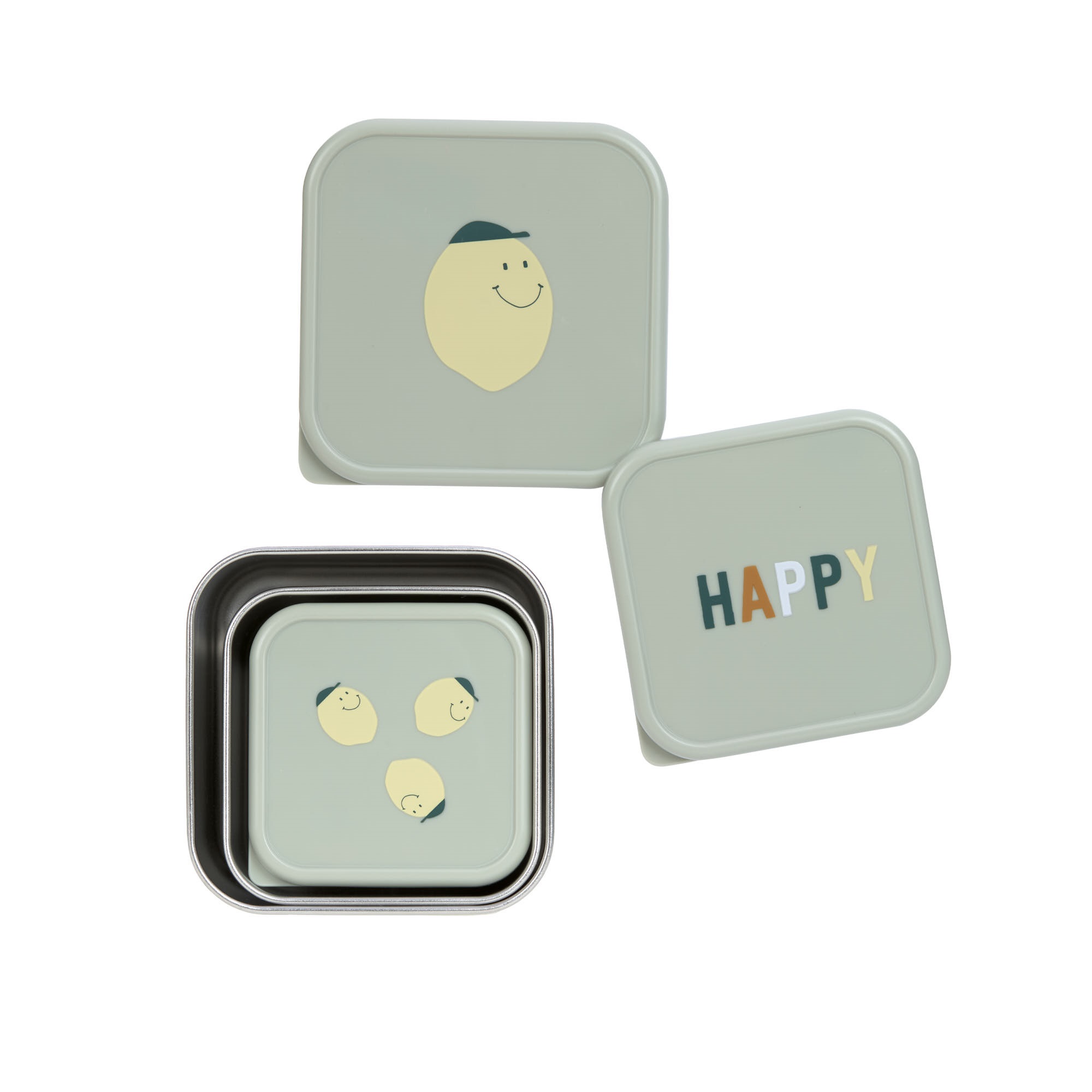 Lässig Snackdoos Happy Fruits Lemon - set van 3