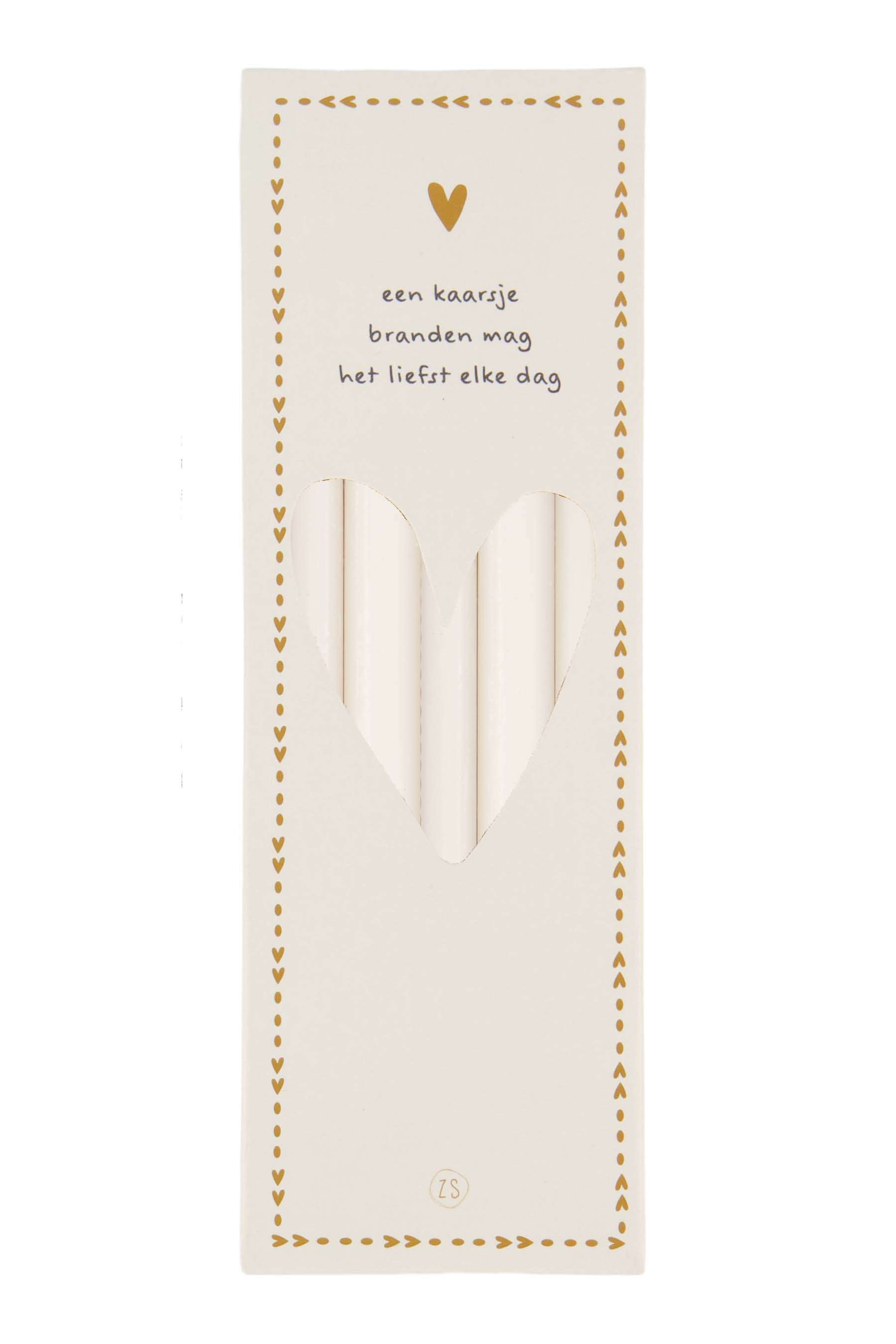 Zusss Kaars Fijn Off White 17 cm - 10 stuks