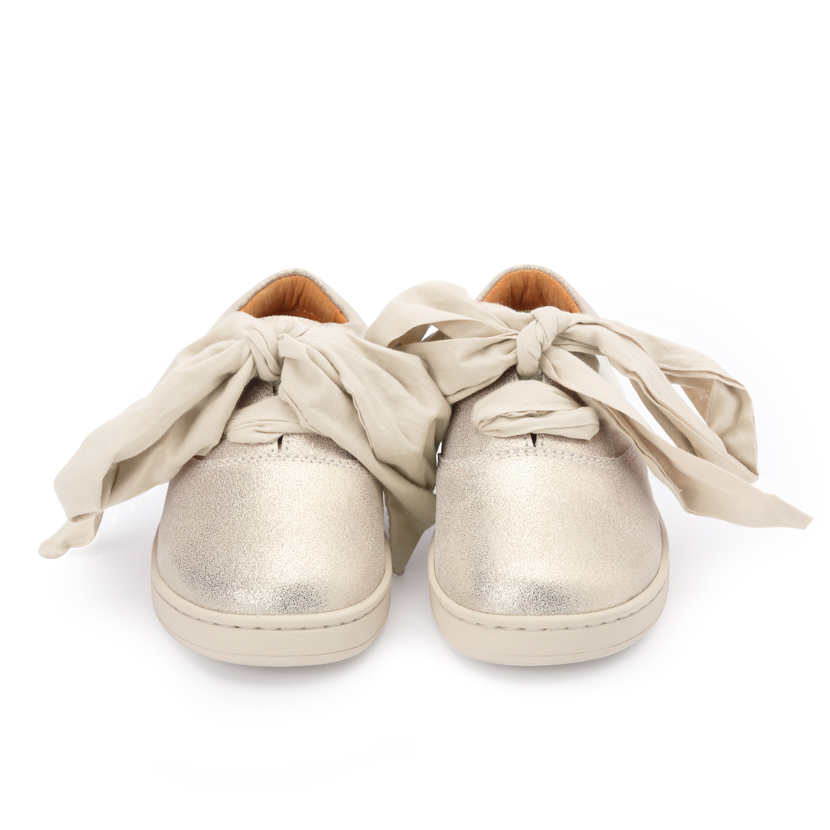 Donsje Sneaker Emilia Organza Silver Metallic Leather