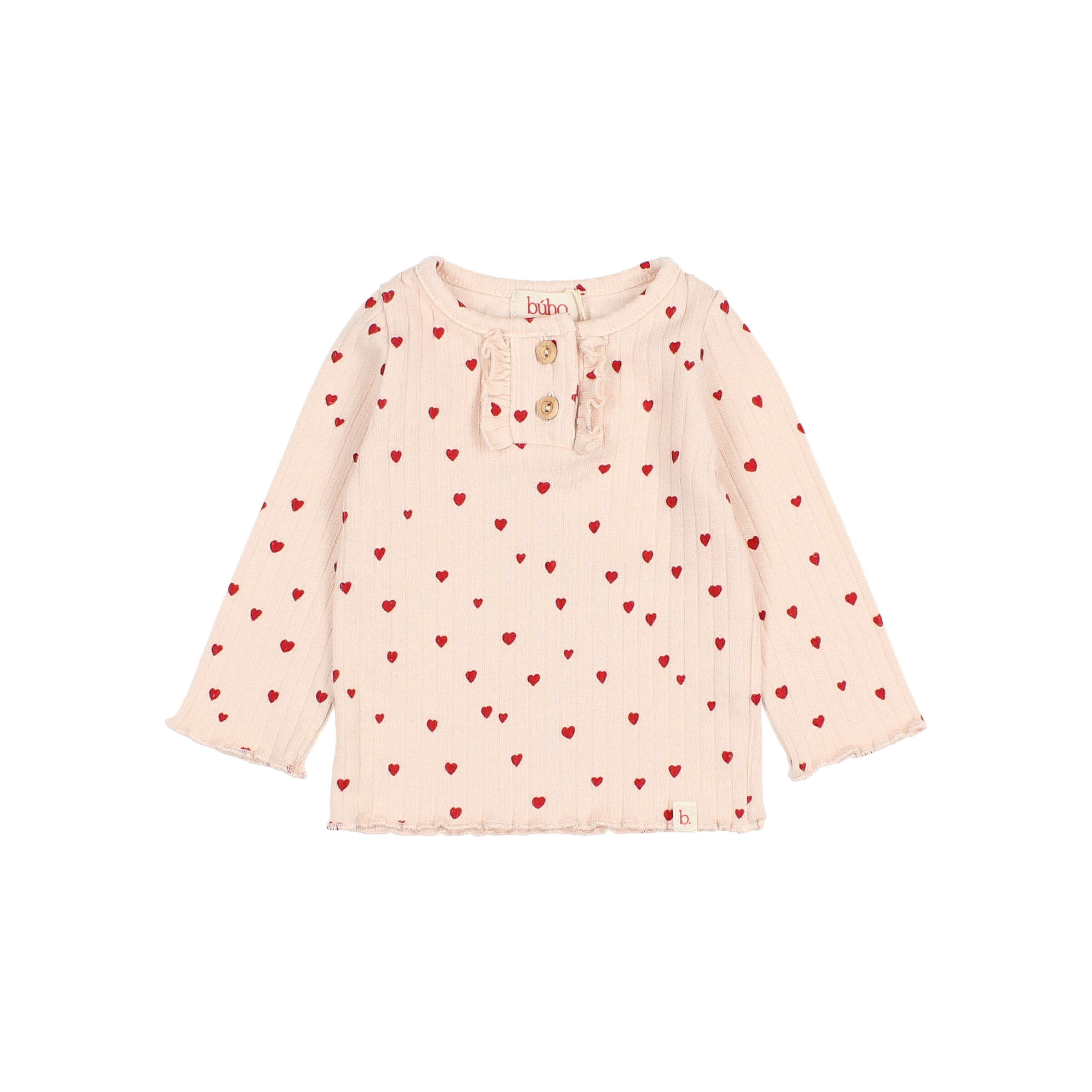 Buho Baby T-shirt Lm Cuore Mini Cream Pink
