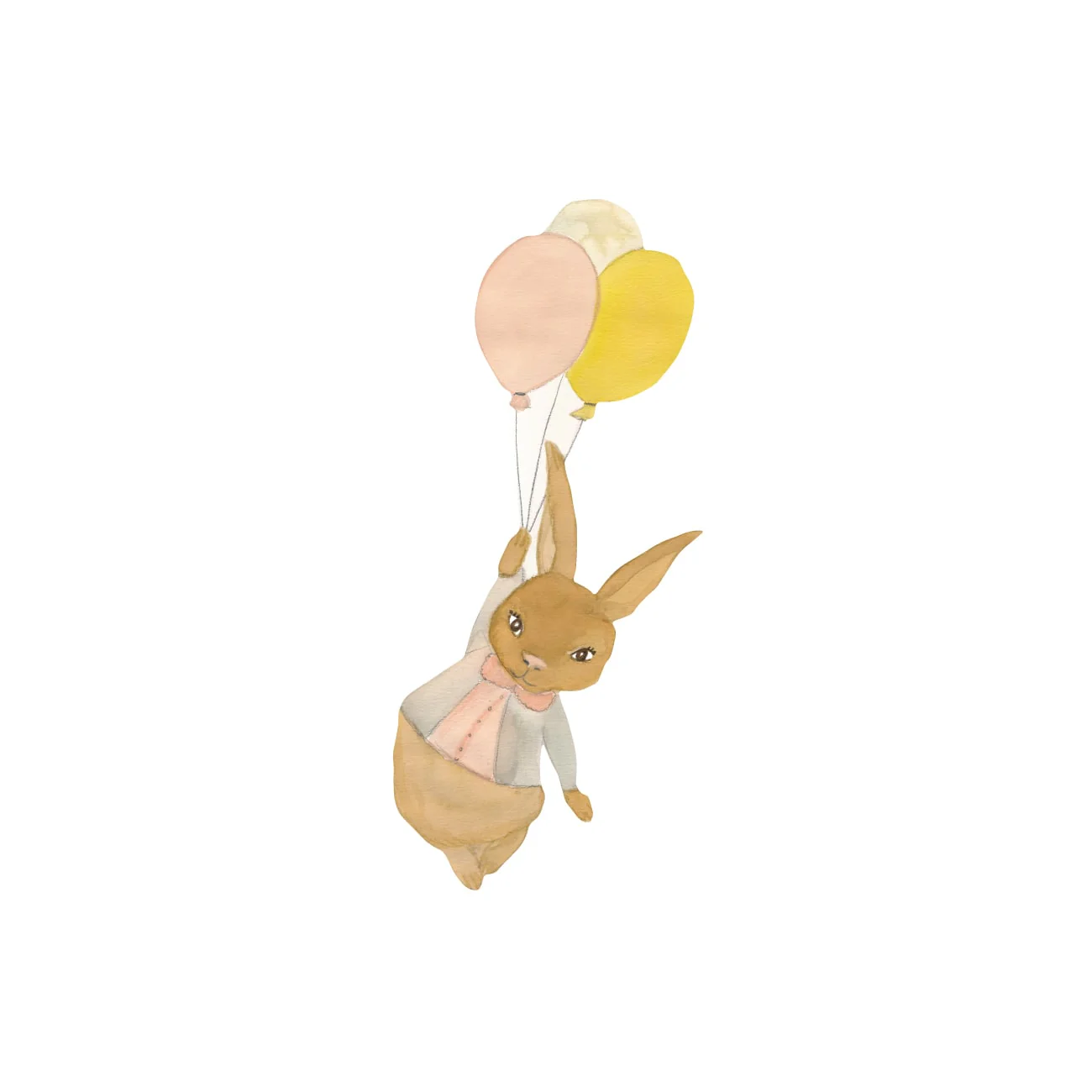 That's Mine Muursticker Rabbit Girl Airballoon Brown