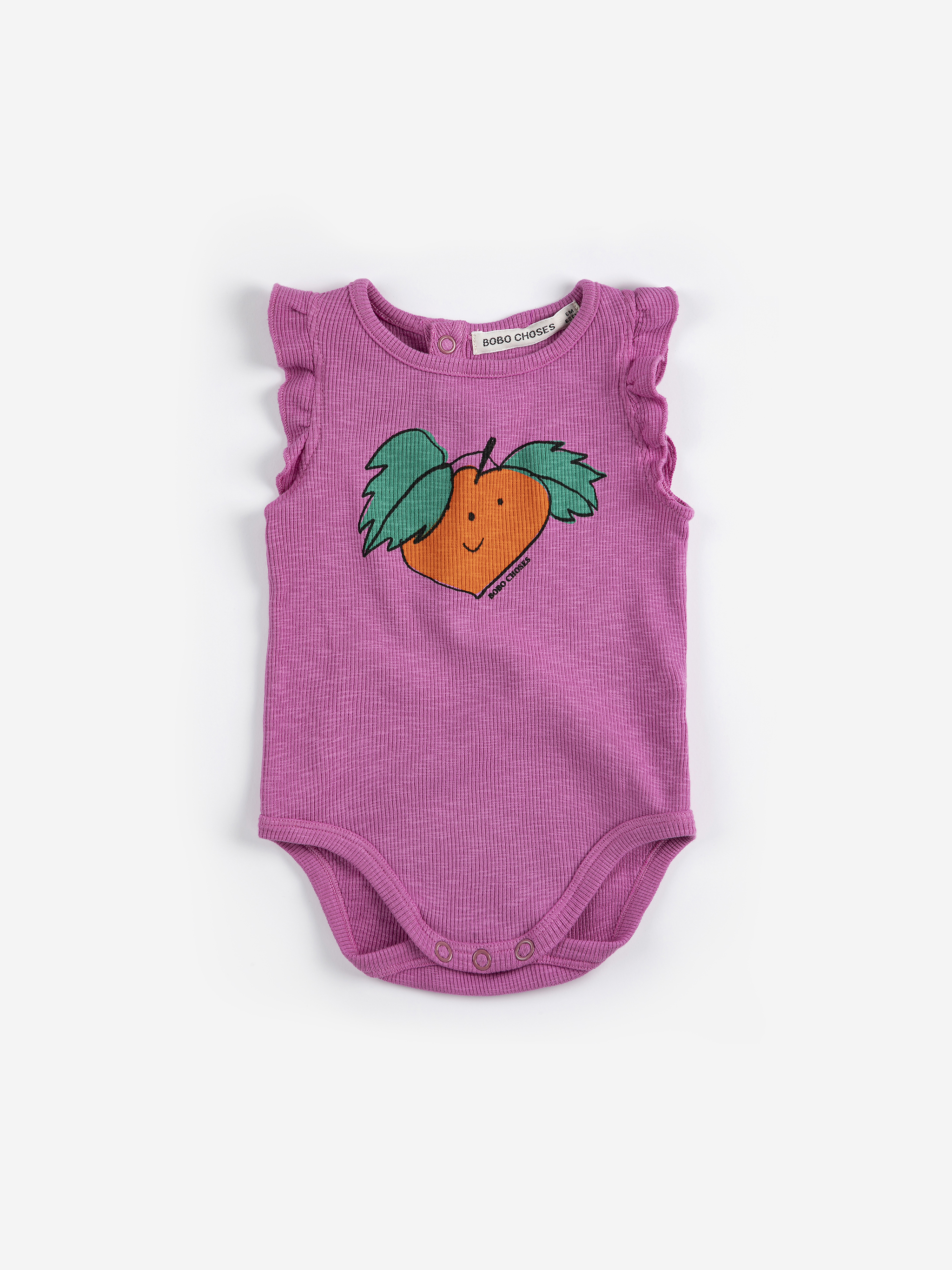 Bobo Choses Baby Body Ruffled Tangerine Fuchsia