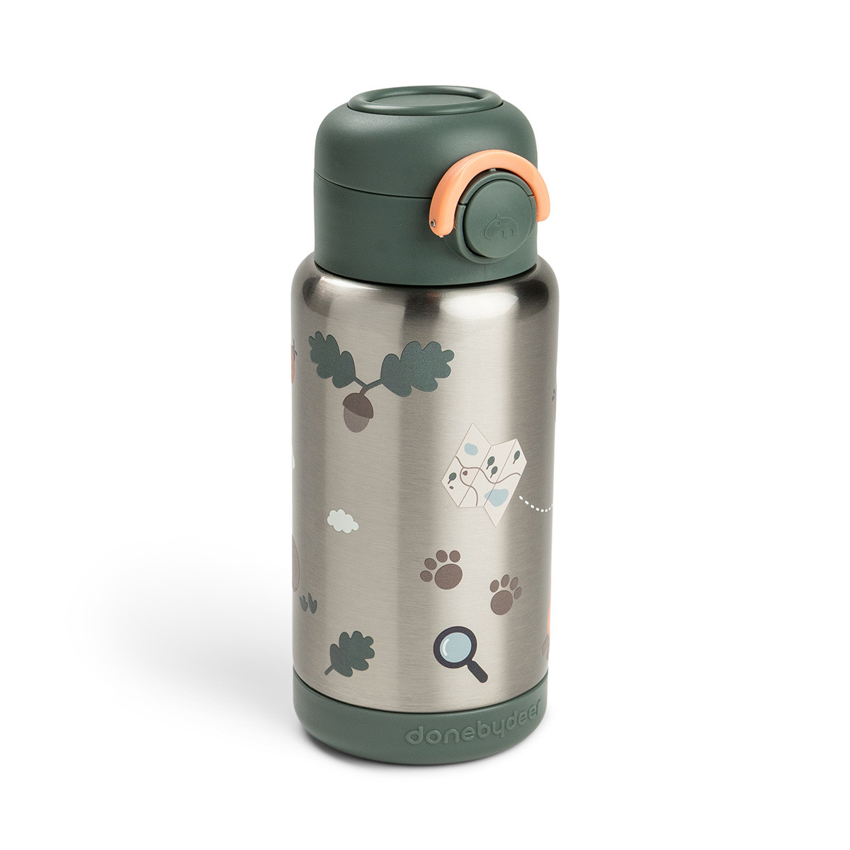 Done By Deer Drinkfles Rietje Isothermisch Tiny Trails Green 340 ml