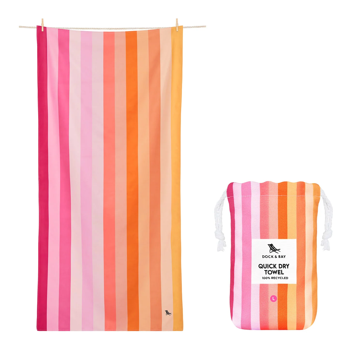 Dock & Bay Strandhanddoek Miami Sorbet L 160x90 cm