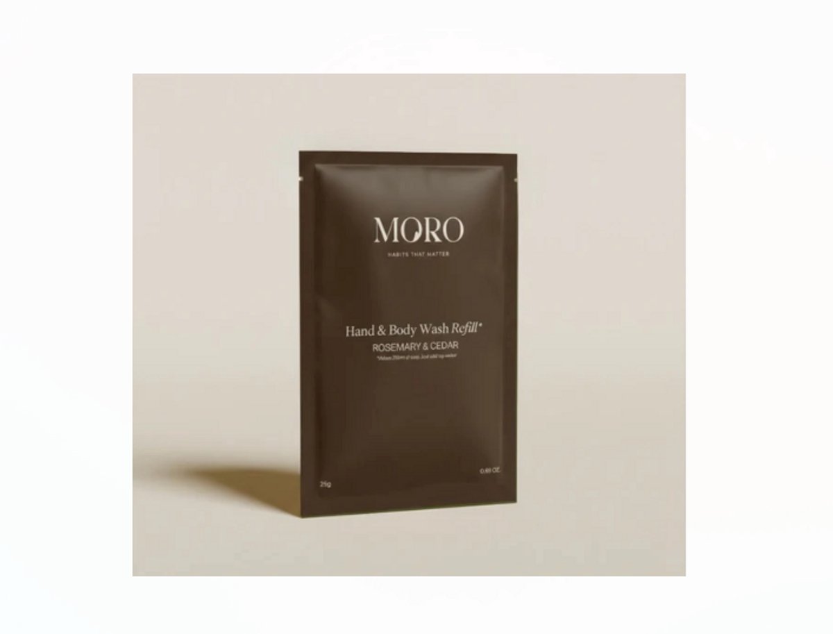 Moro Navulling Body Wash Rosemary & Cedar 2x 25g - Poeder tot Gel - voor 500ml