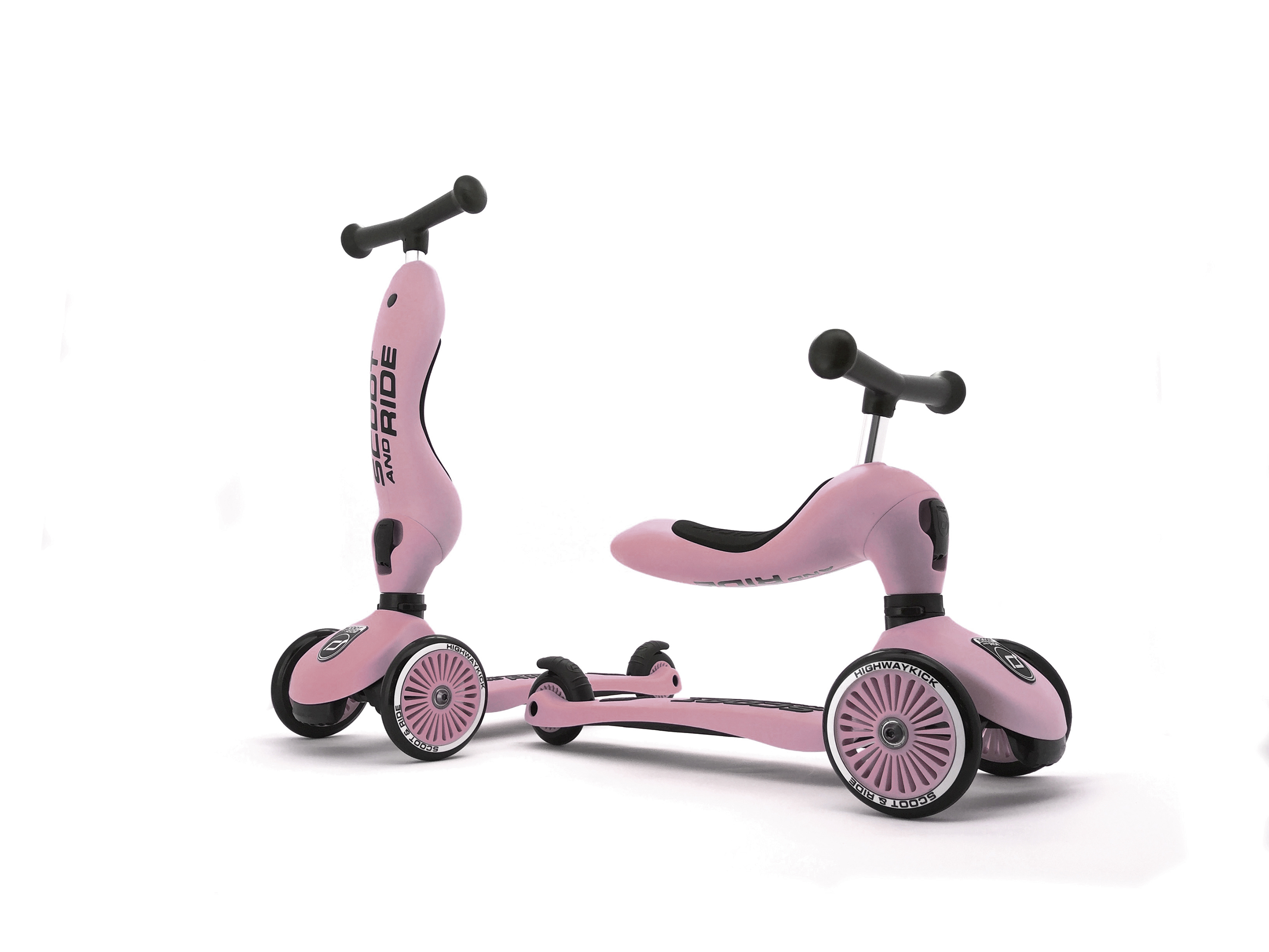 Scoot and Ride Highwaykick 1 Loopfiets-Step in 1 Rose - 1-5 jaar