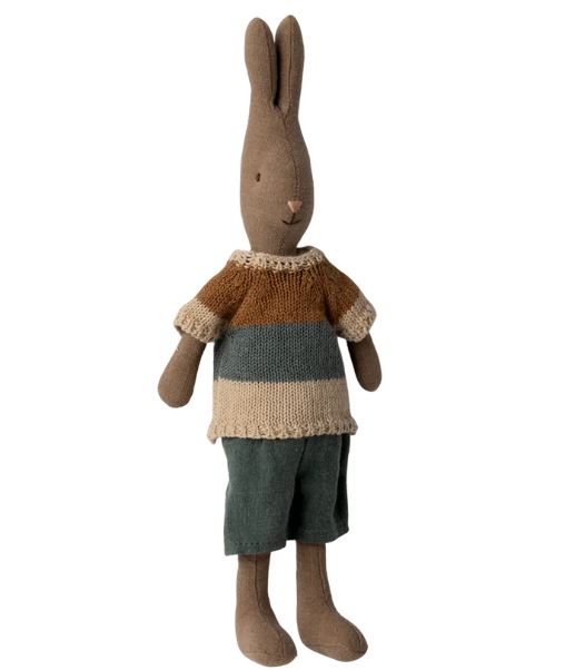 Maileg Rabbit Size 2 Brown Shirt And Shorts