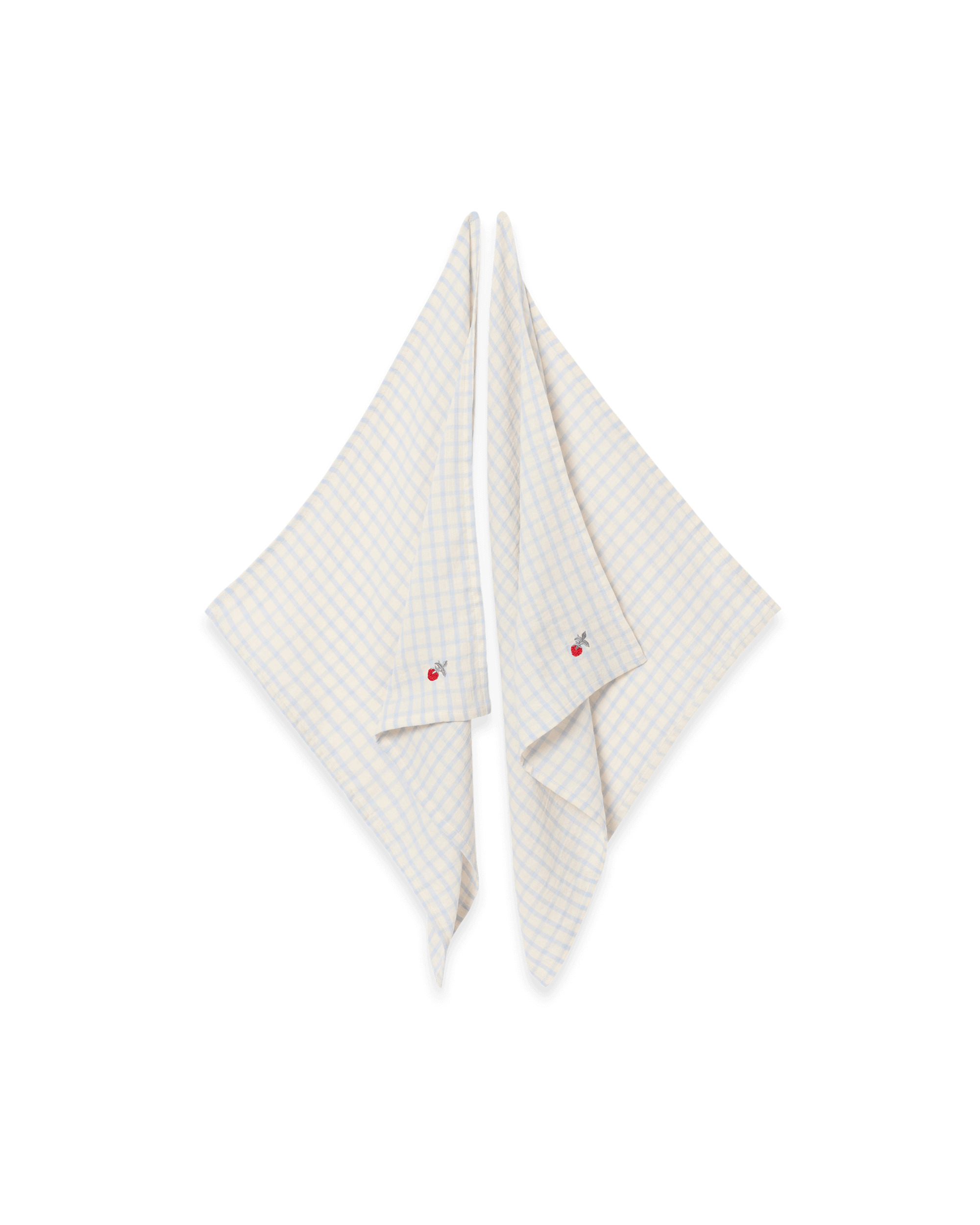 Garbo & Friends Tetradoek Gingham Sky Blue 60x60 cm - 2 stuks