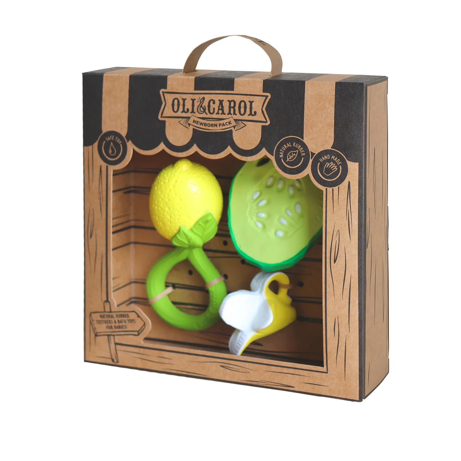 Oli & Carol Giftset Rammelaar + Bijtspeeltje + Mini Bijtspeeltje