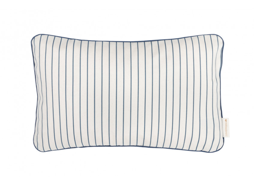 Nobodinoz Jazz Cushion Blue Thin Stripe  Natural 45x30 cm