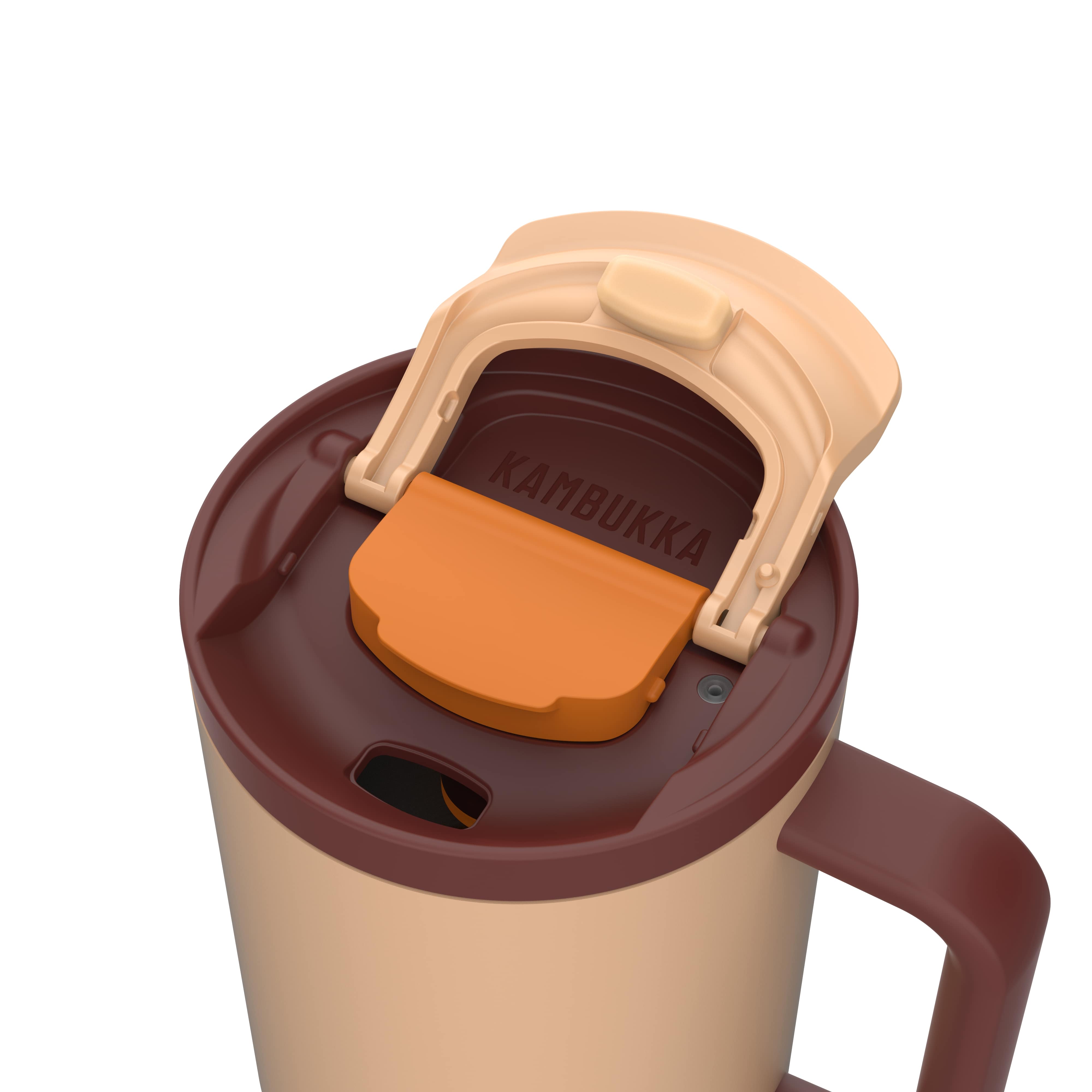 Kambukka Isoleerbeker Rio 950ml Almond Dream - met Rietje in Deksel - Tumbler - Dubbelwandig Vacuum Geisoleerd 18/8 RVS