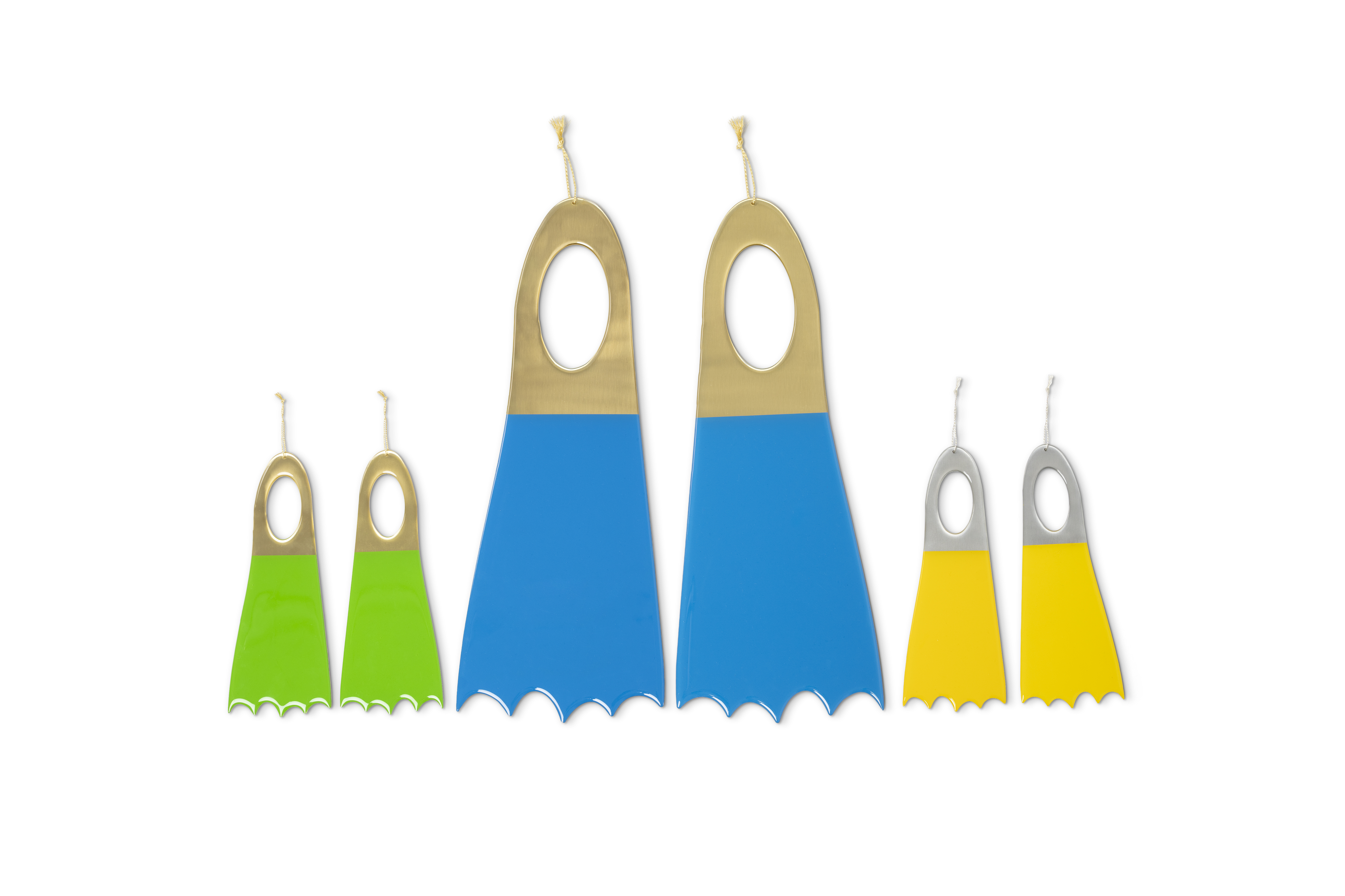 Bord De L'eau Muurdecoratie Frogshoe Large Bronze Geel - 2 stuks