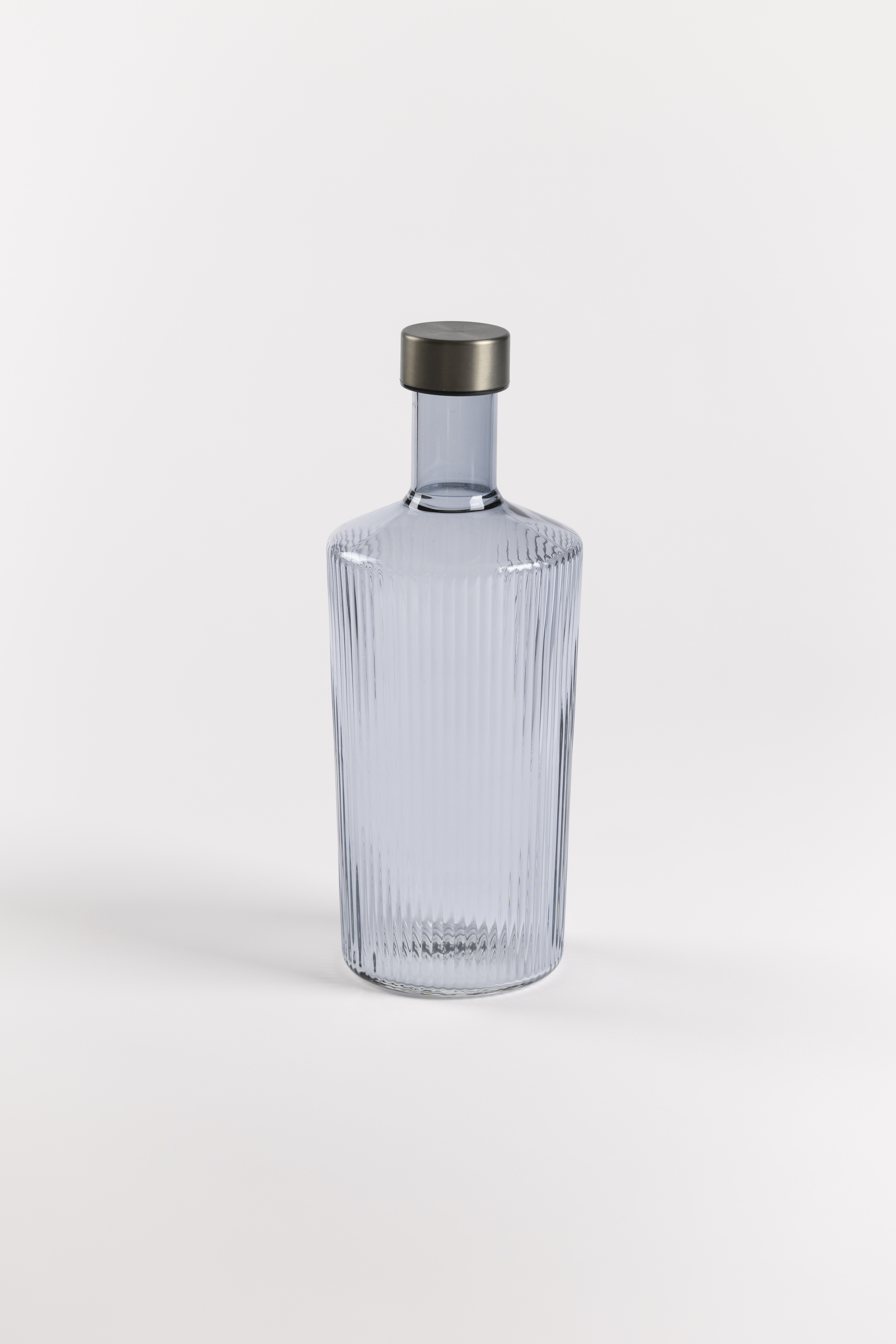 Paveau Ribbed Fles/Karaf Twilight Grey 1.25l - 10.5x28 cm