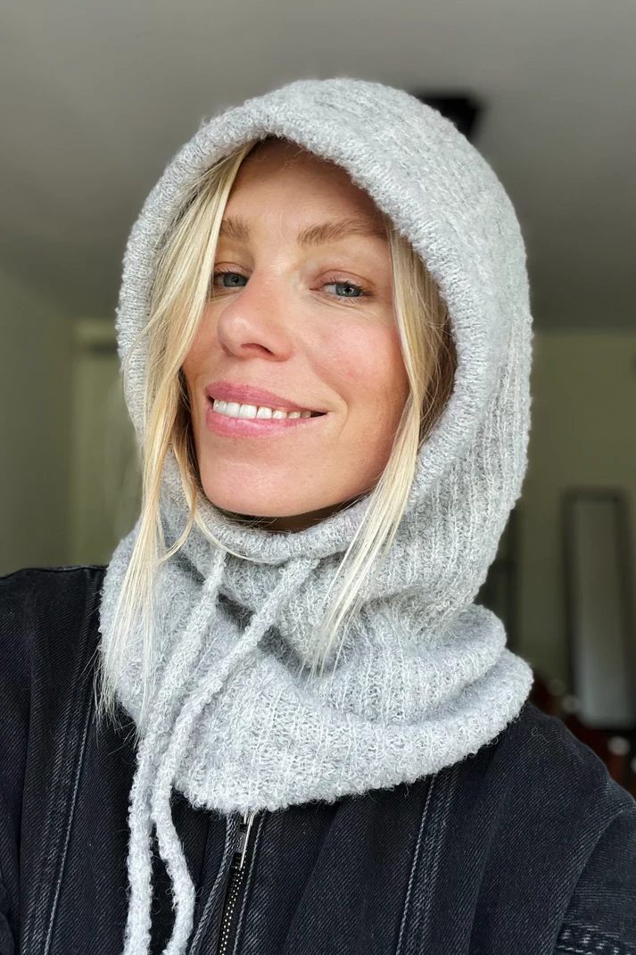 LN Knits Muts Balaclava Beanie Light Grey