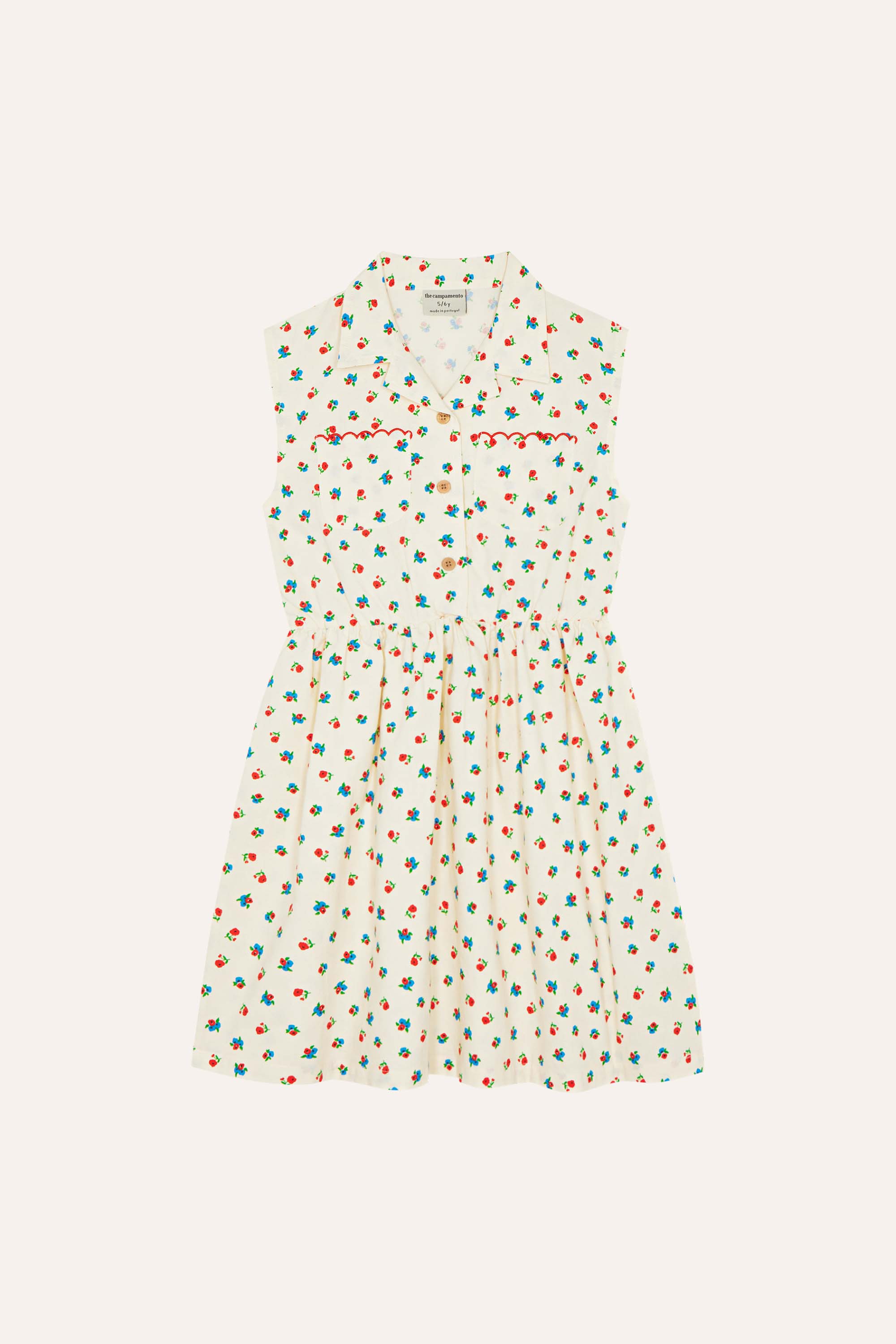 The Campamento Kids Kleed Small Flowers Allover Ecru