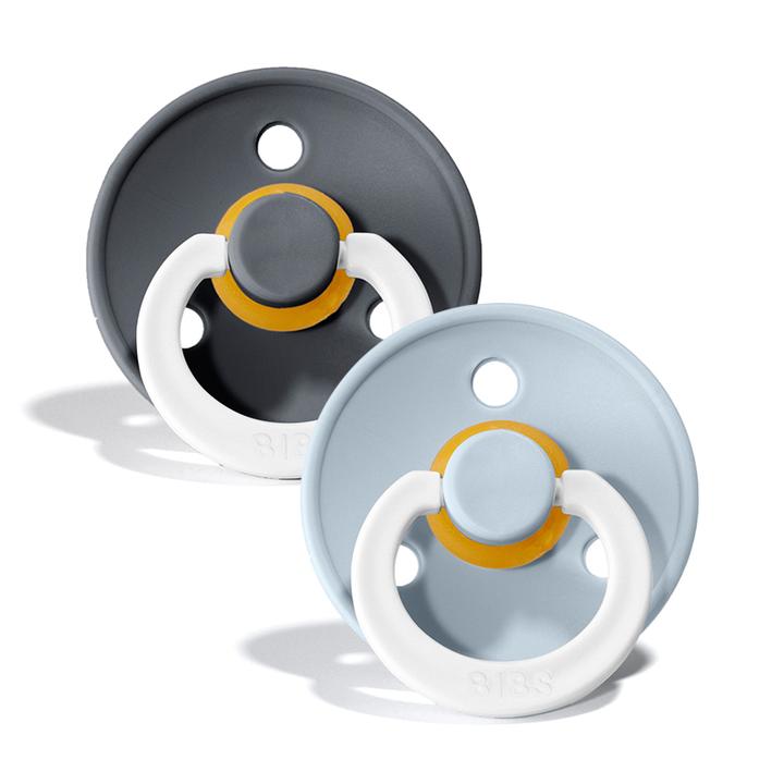 Bibs Fopspeen Latex Glow Iron-Baby Blue 6-18 maand - 2 stuks