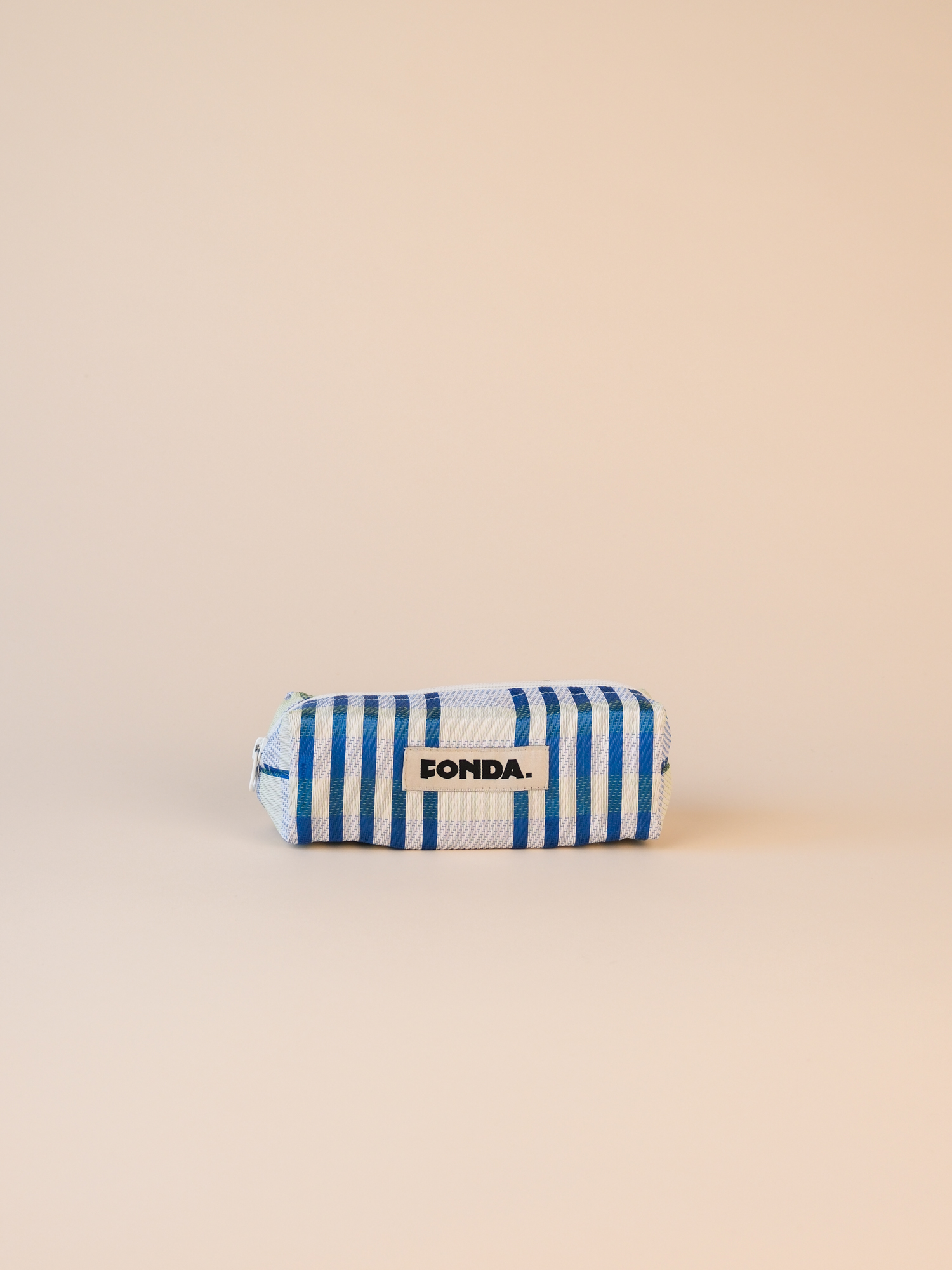 Fonda Etui Klein Tiny Tube Gestreept Wit-Blauw 6x20x6 cm