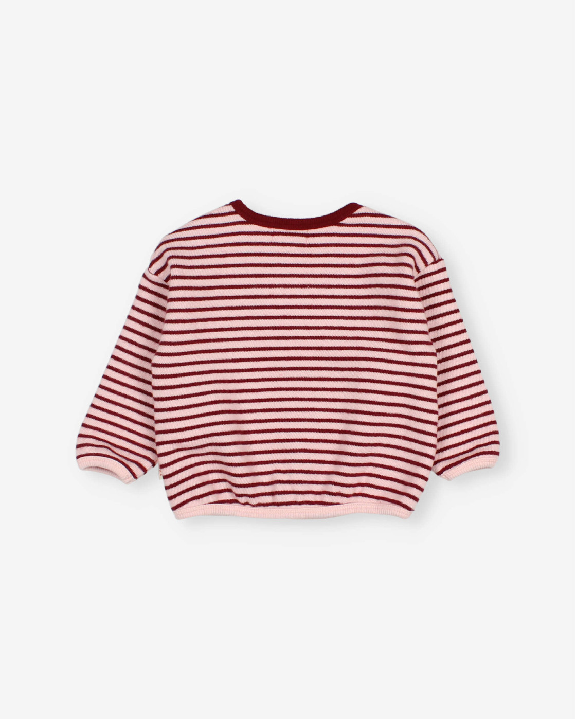 Buho Baby Jumpsuit Soft Stripes Pomegranate - 3 maand
