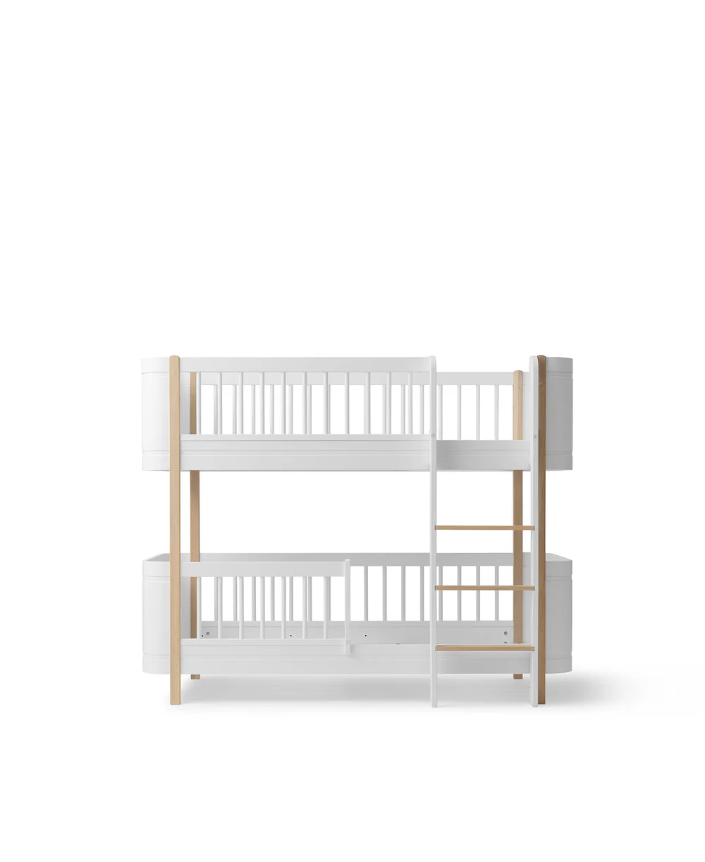 Oliver Furniture Bunk Bed Mini+ Wood Low met Ladder White-Oak 68x162 cm