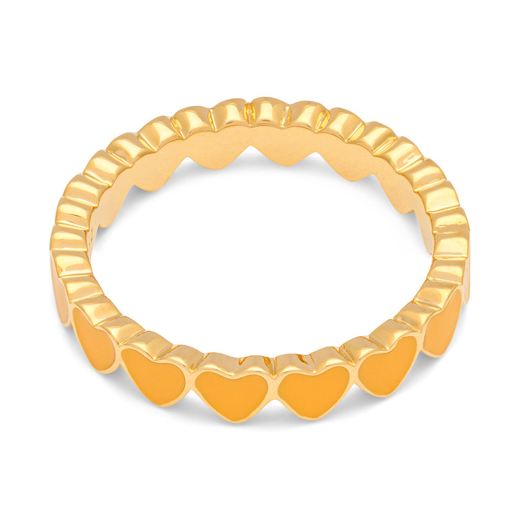 Lulu Copenhagen Ring Connected Hearts Sunflower maat 55