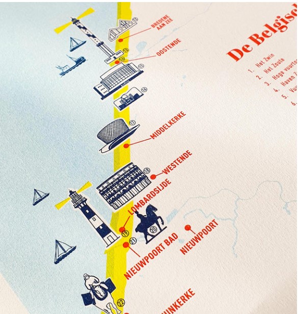 Mmmmar A3 Poster Belgische kust