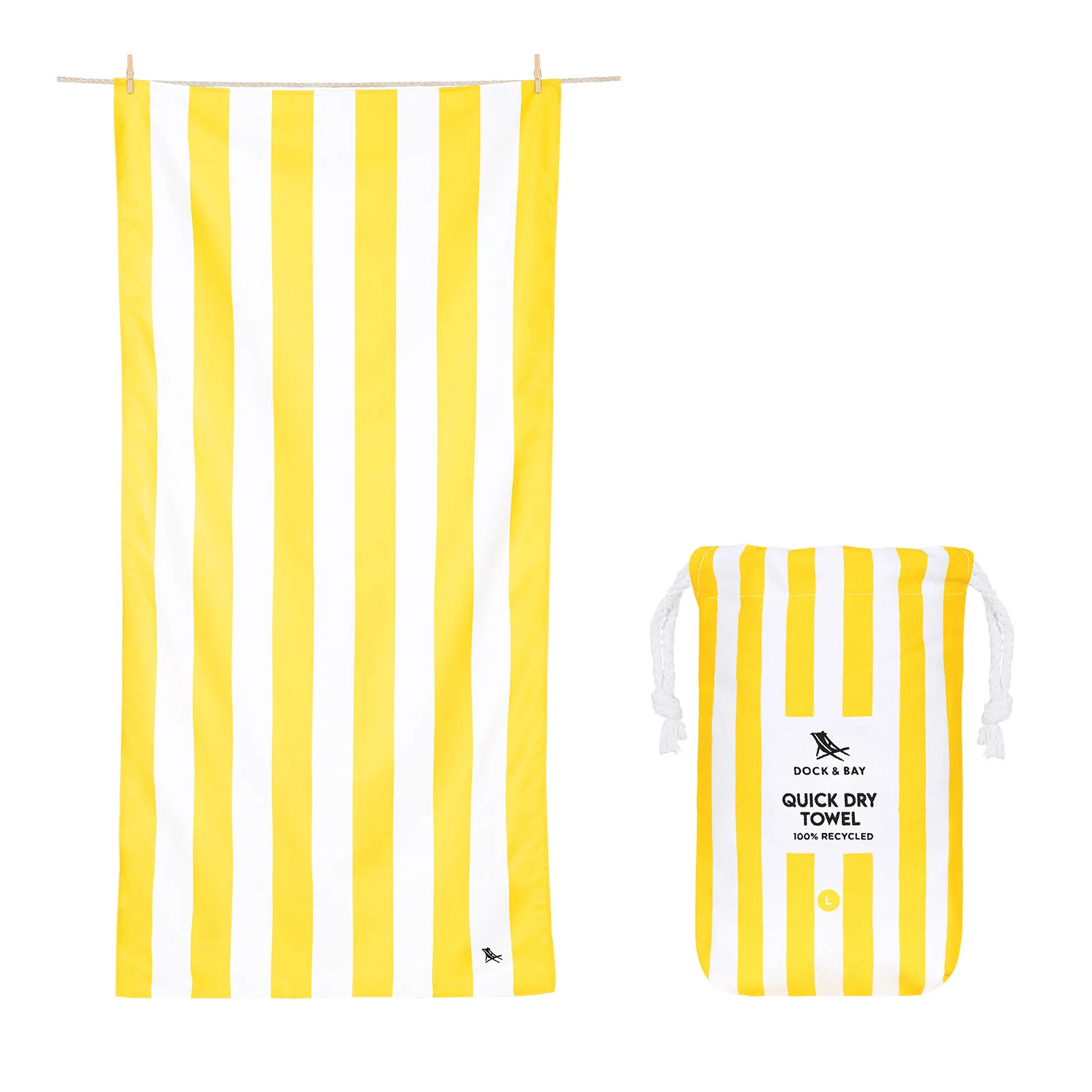 Dock & Bay Strandhanddoek Boracay Yellow L 160x90 cm
