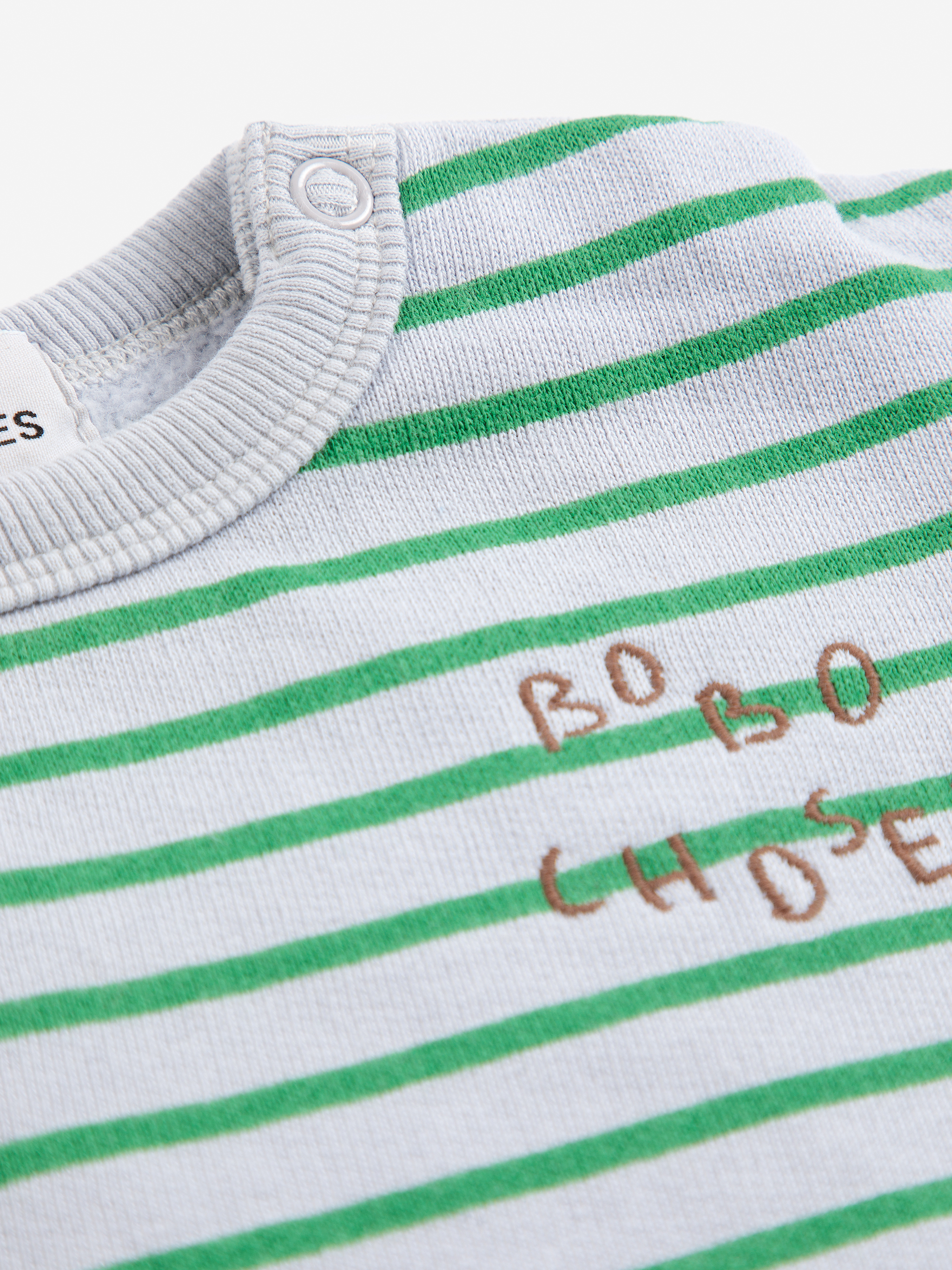 Bobo Choses Baby Sweater Gestreept Blauw-Groen