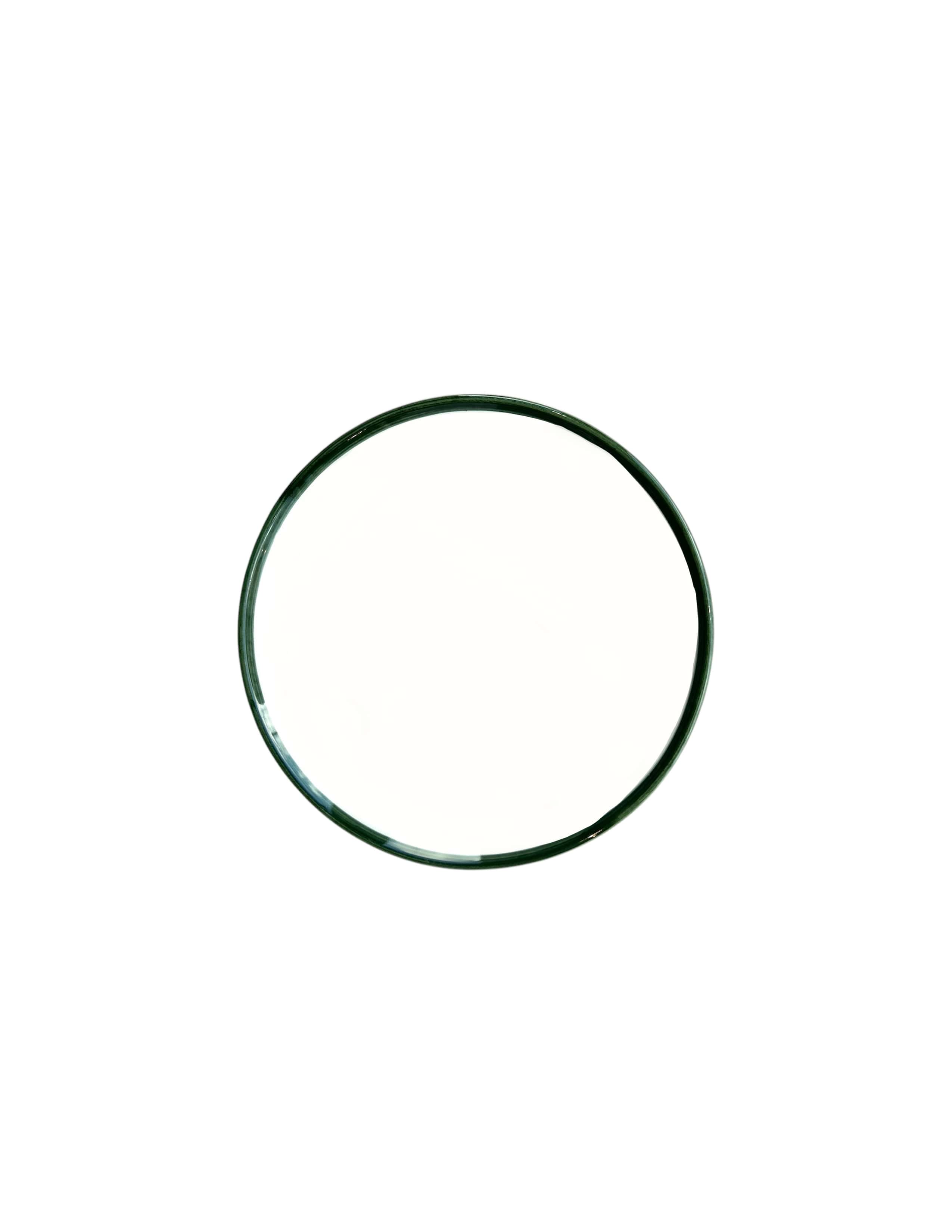 Val Pottery Bord Morning Bliss 22.5x3 cm - Dark Green Blob - Handgemaakt Keramiek