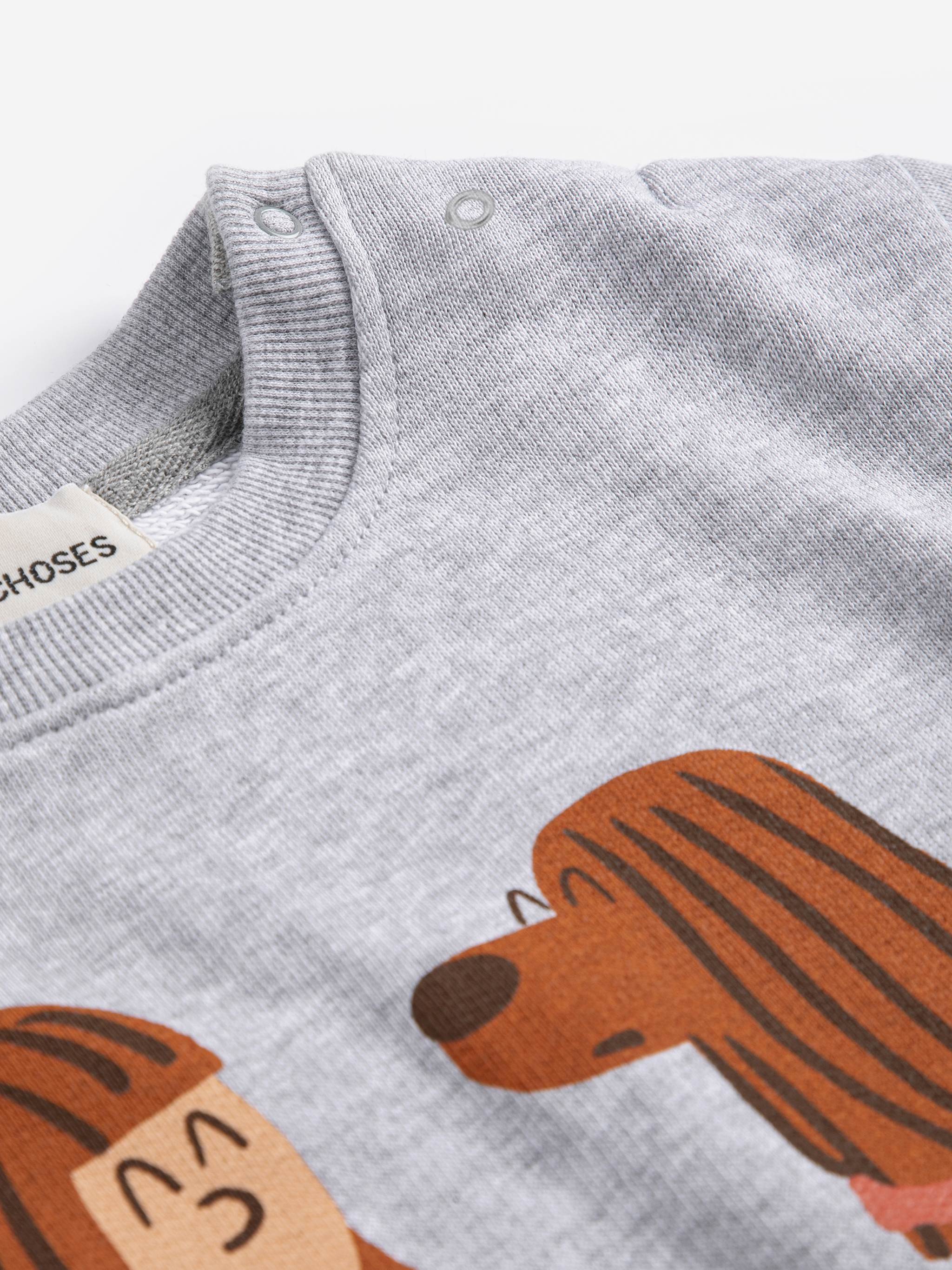 Bobo Choses Baby Sweater Friends in a Pickle Heather Grey