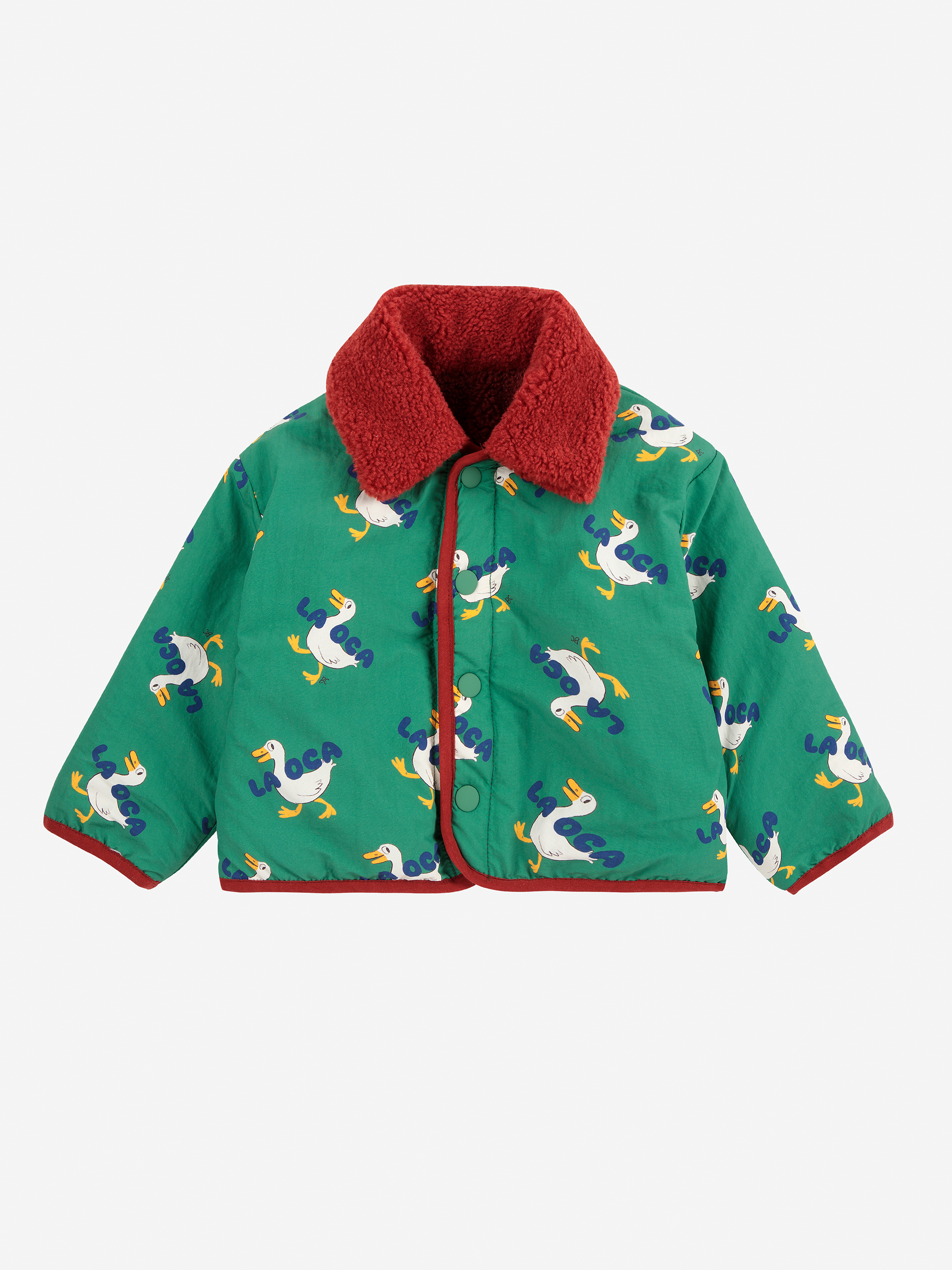 Bobo Choses Jas Reversible La Oca All Over Print Green