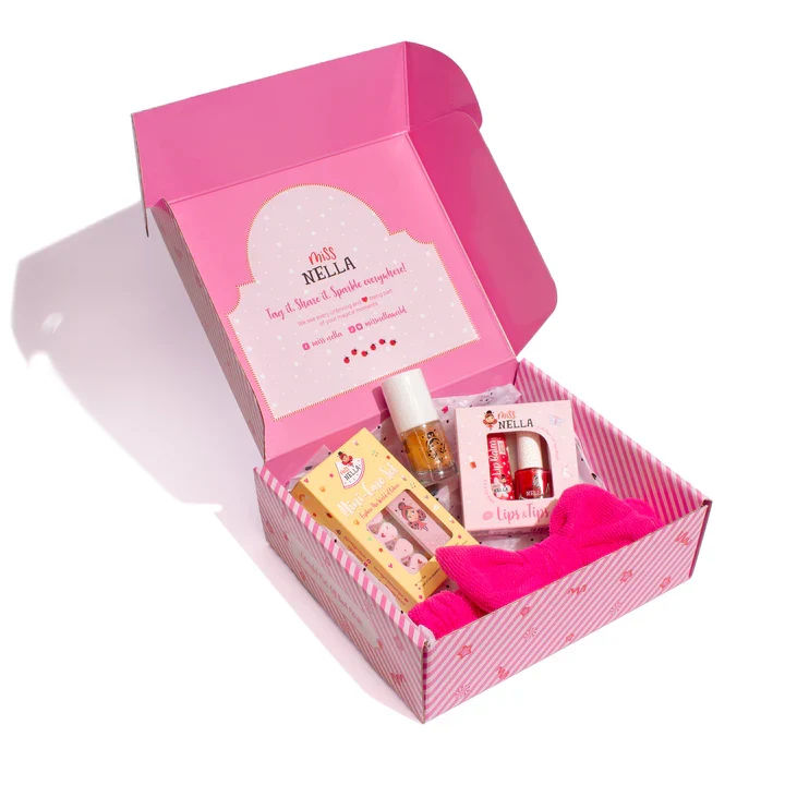 Miss Nella Jingle-Box Tiny Delights Nagelset-Nagellak-Bodyglitter-Hoofdband