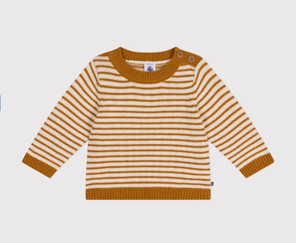 Petit Bateau / baby pull met strepen / ecureuil-avalanche/