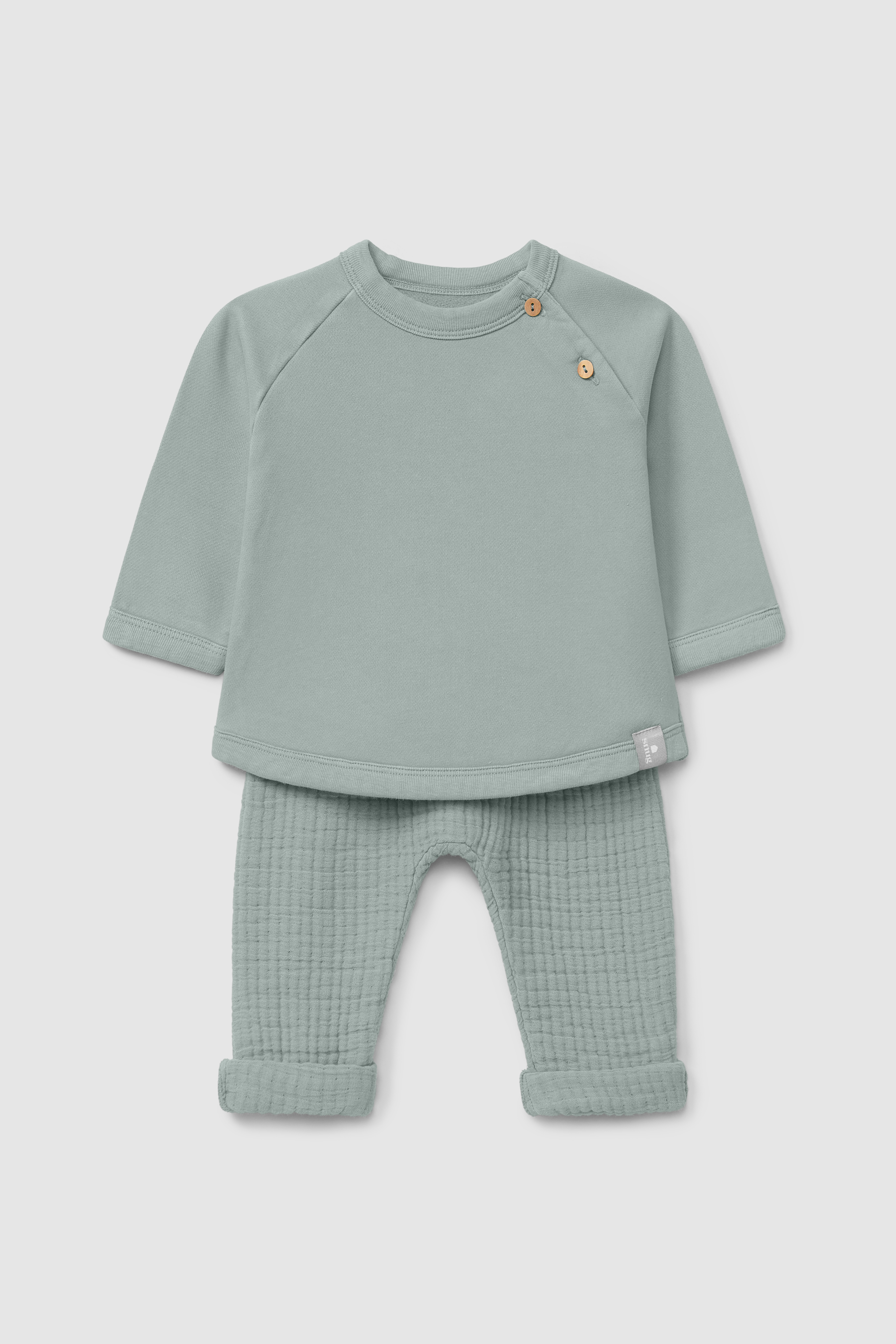 Snug Baby Set Sweater + Broekje Green