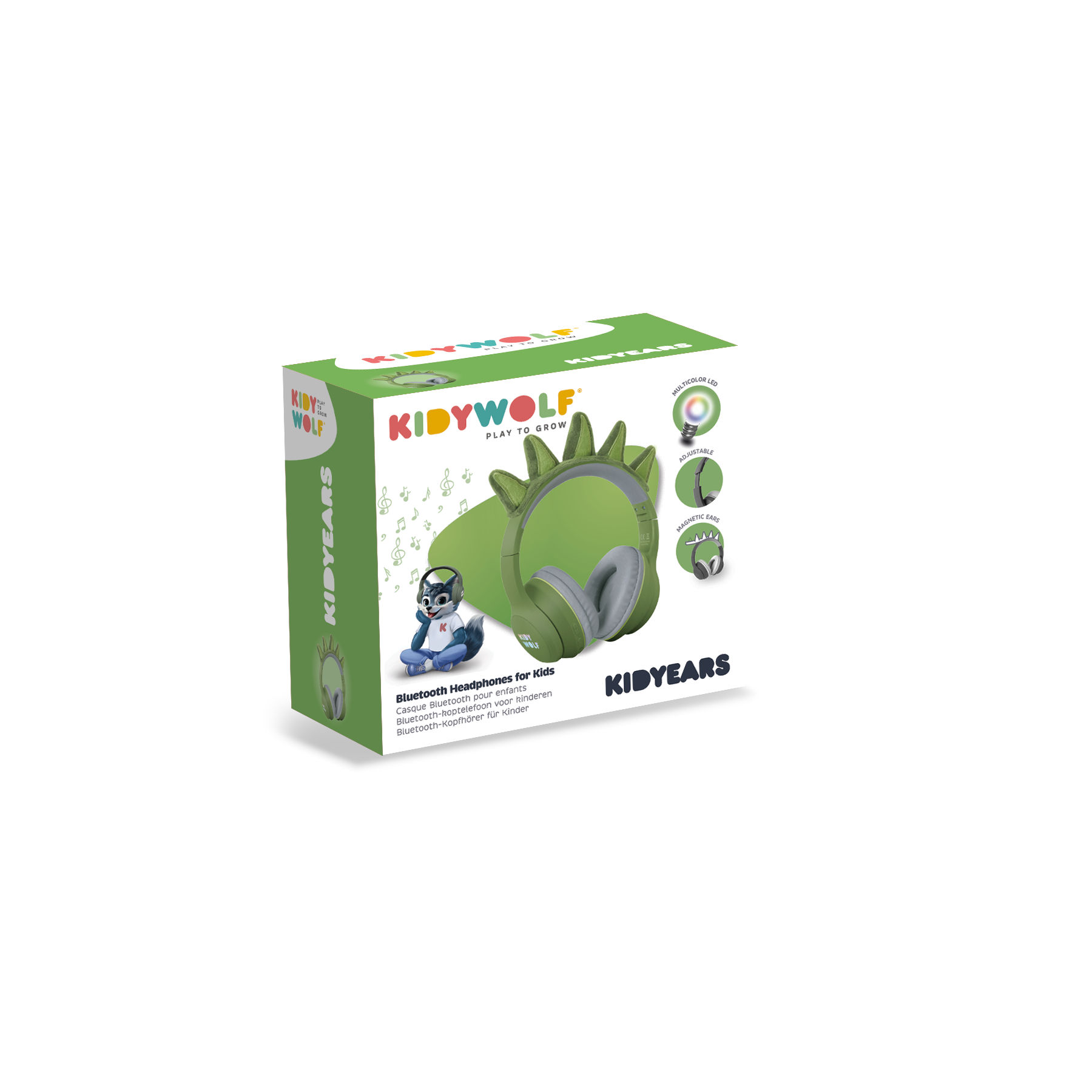 Kidywolf Kidyears - Bluetooth Hoofdtelefoon, 85dB mode, Dino