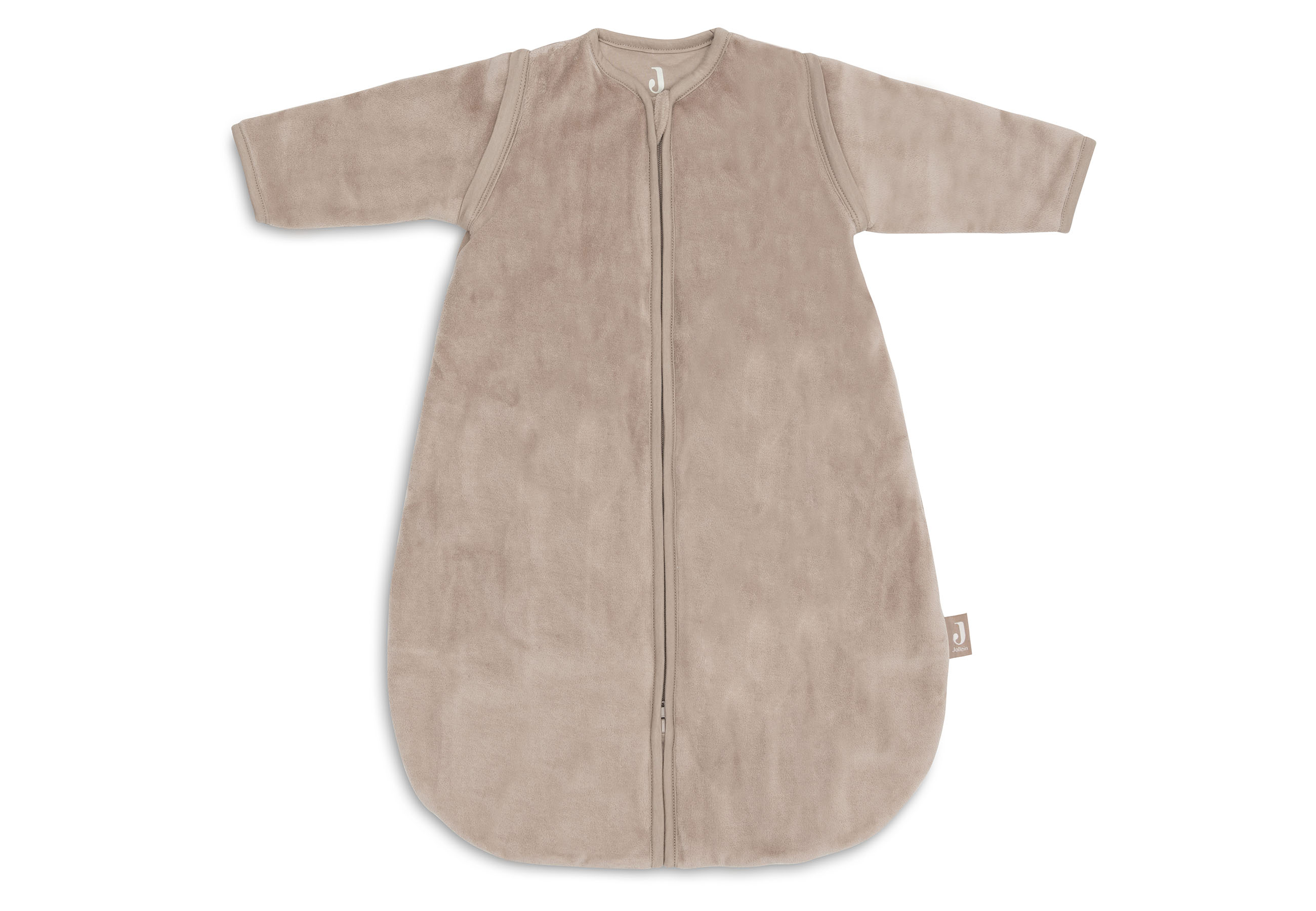 Jollein Slaapzak afritsbare Mouwen Rond Milky Coffee Velvet 60 cm