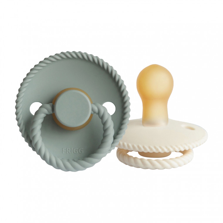 Frigg Fopspeen Rope Latex Croissant-Olive 0-6 maand - 2 stuks