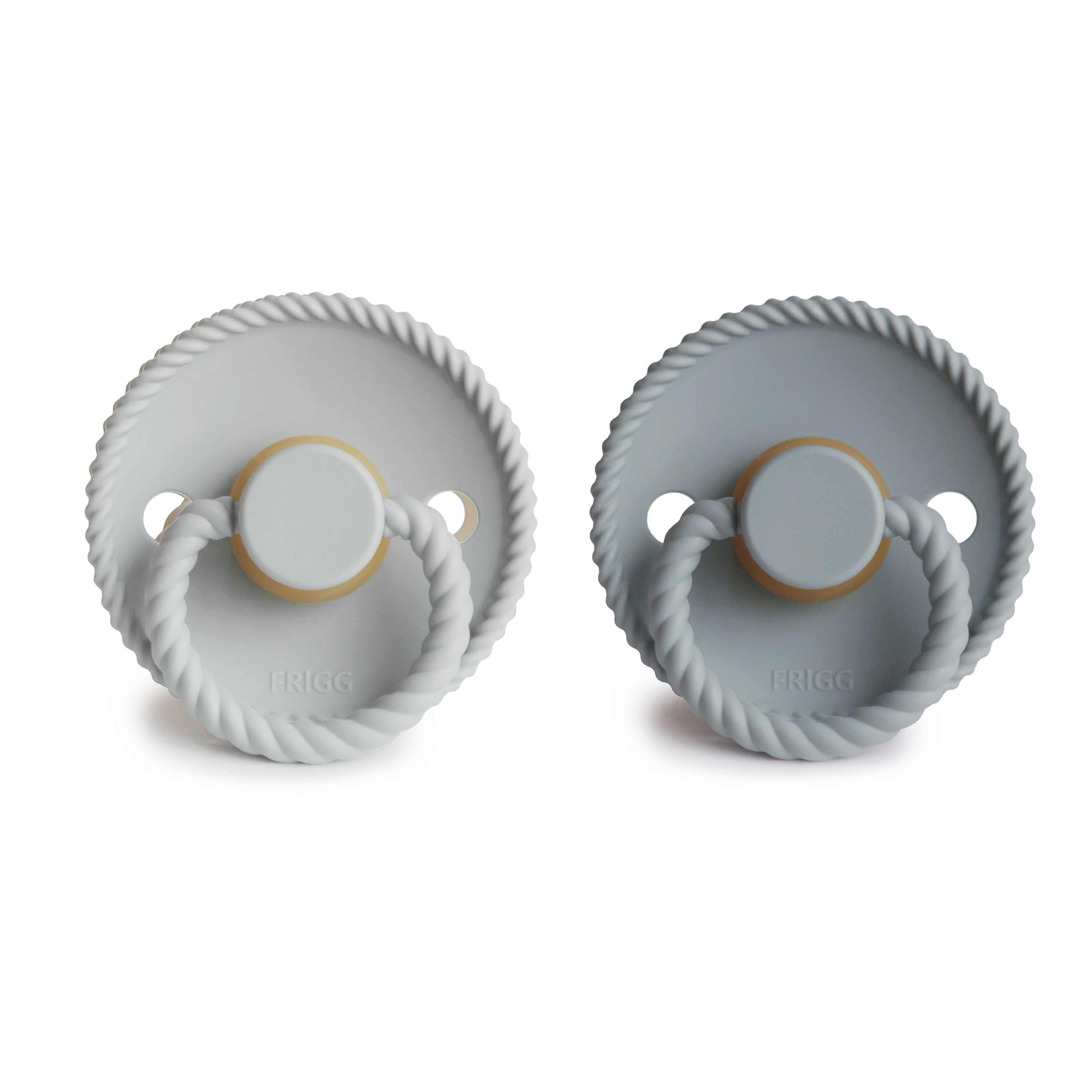 Frigg Fopspeen Rope Latex French Gray-Silver Gray 0-6 maand - 2 stuks