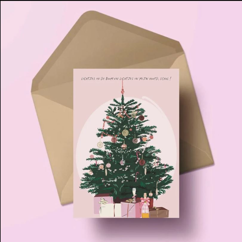 Moomade Wenskaart Lichtjes in de Boom