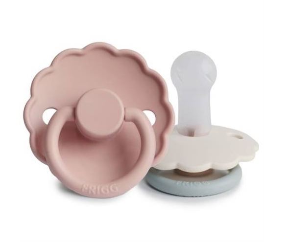 Frigg Fopspeen Daisy Bloom Silicone Blush-Cotton Cream 6-18 maand - 2 stuks