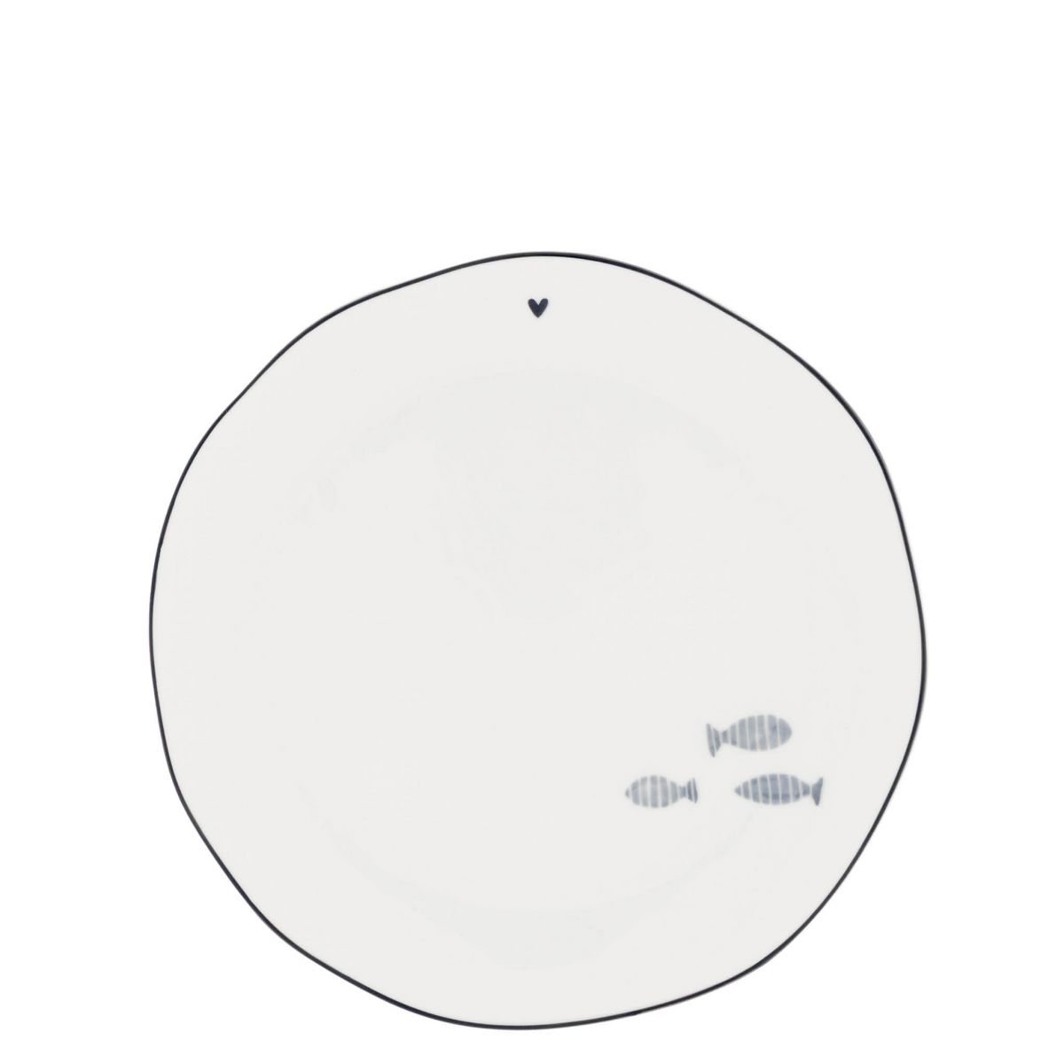 Bastion Collections Dessertbord Iris Blue Fishes 19cm - Keramiek