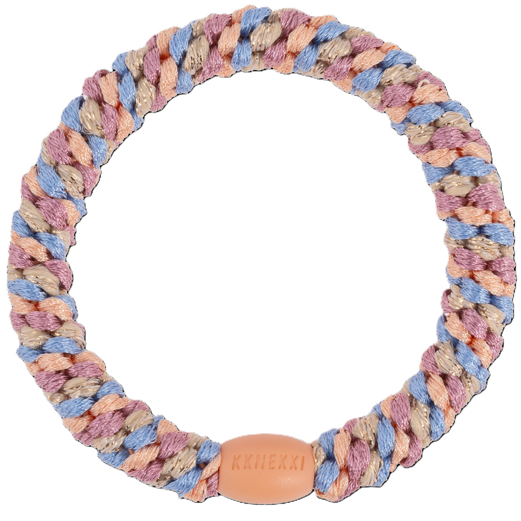 KKNEKKI Haarelastiek Mix Peach-Blue Glitter