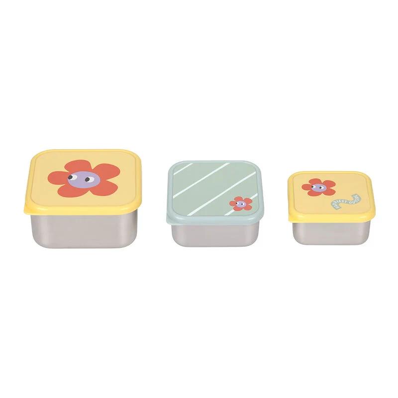 Lässig Snackdoosjes Rvs Happy Trails Flower - 3 stuks