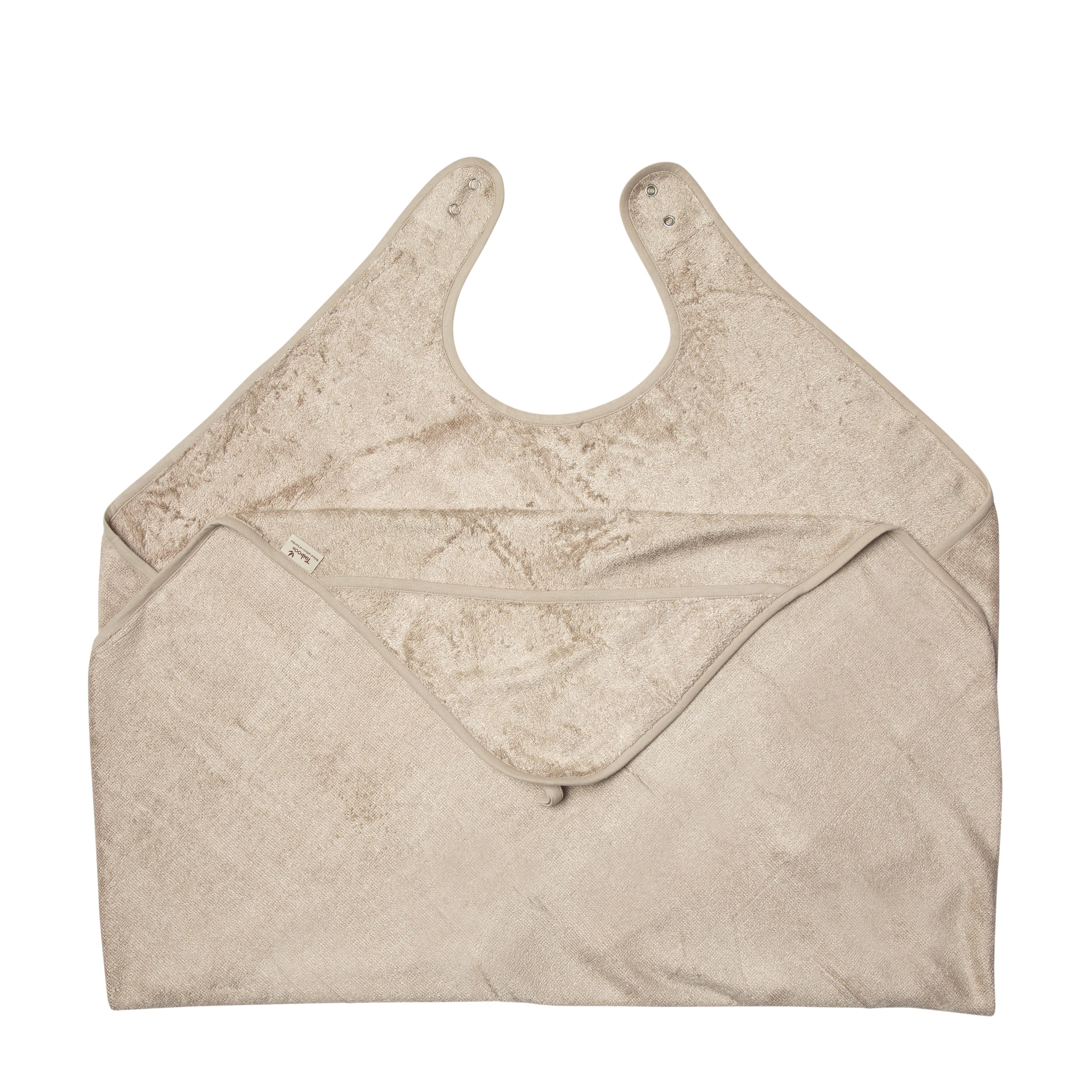 Timboo Badcape-Knuffelhanddoek Adult-Kid Feather Grey 98x140 cm