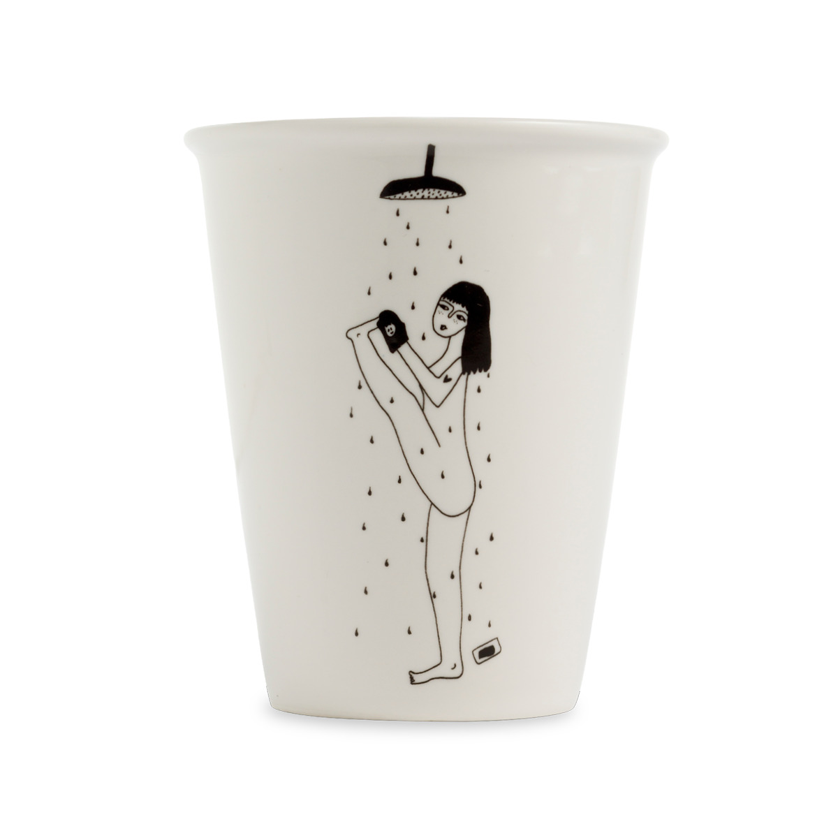 Helen B Beker Yoga In The Shower 220ml - Porselein - 8x9.5 cm