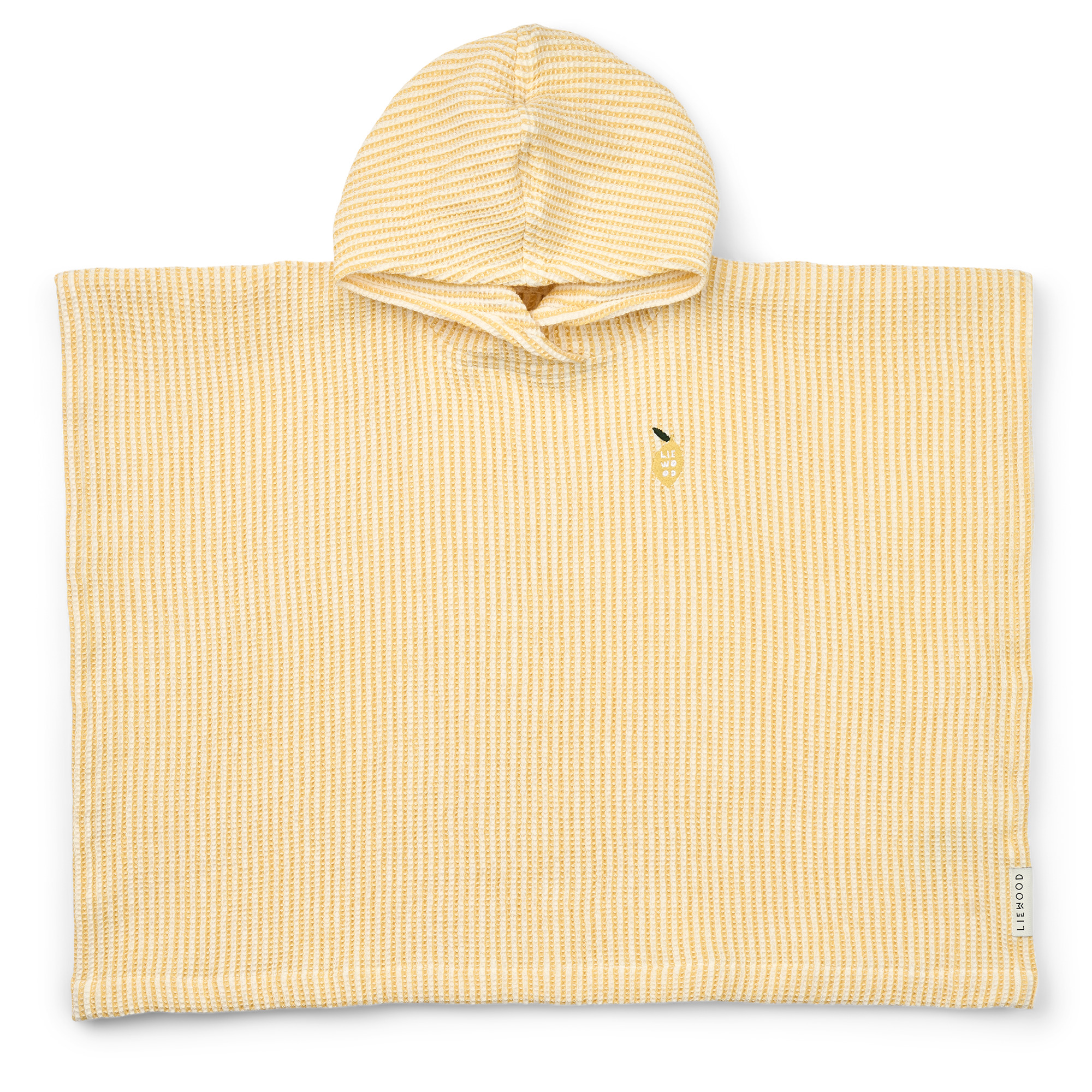 Liewood Kids Poncho Paco Embroidery Lemon Yellow-Creme de la Creme